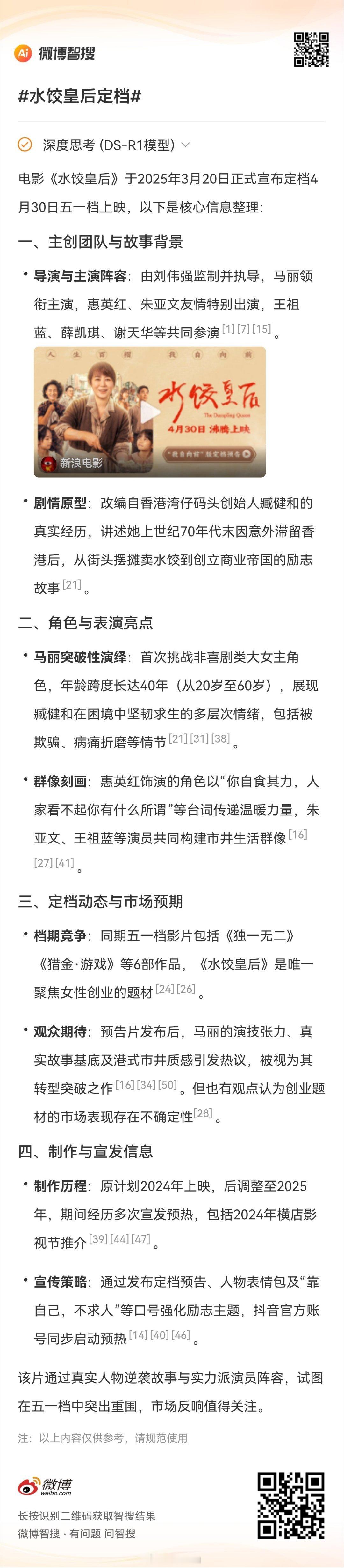 水饺皇后定档的相关内容，来智搜看看。五一档向来是电影市场的黄金档期，众多佳作纷纷