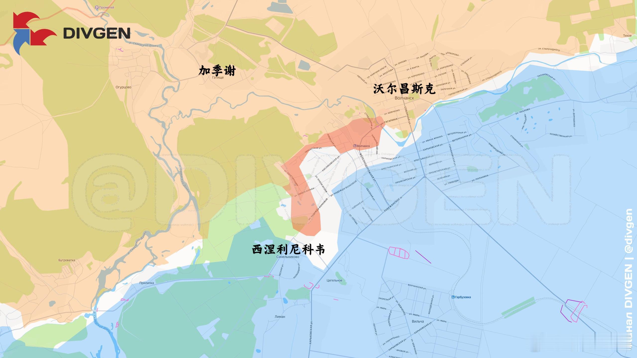箭头社修正沃尔昌斯克局势，俄军已经控制了炼油厂来源：DIVGEN 🚩 Карт