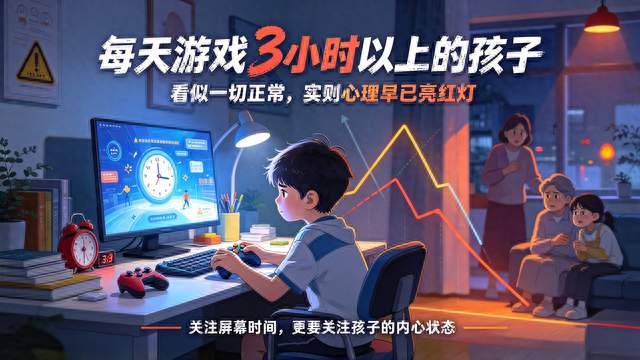 每天游戏3小时以上的孩子，看似一切正常，实则心理早已亮红灯​