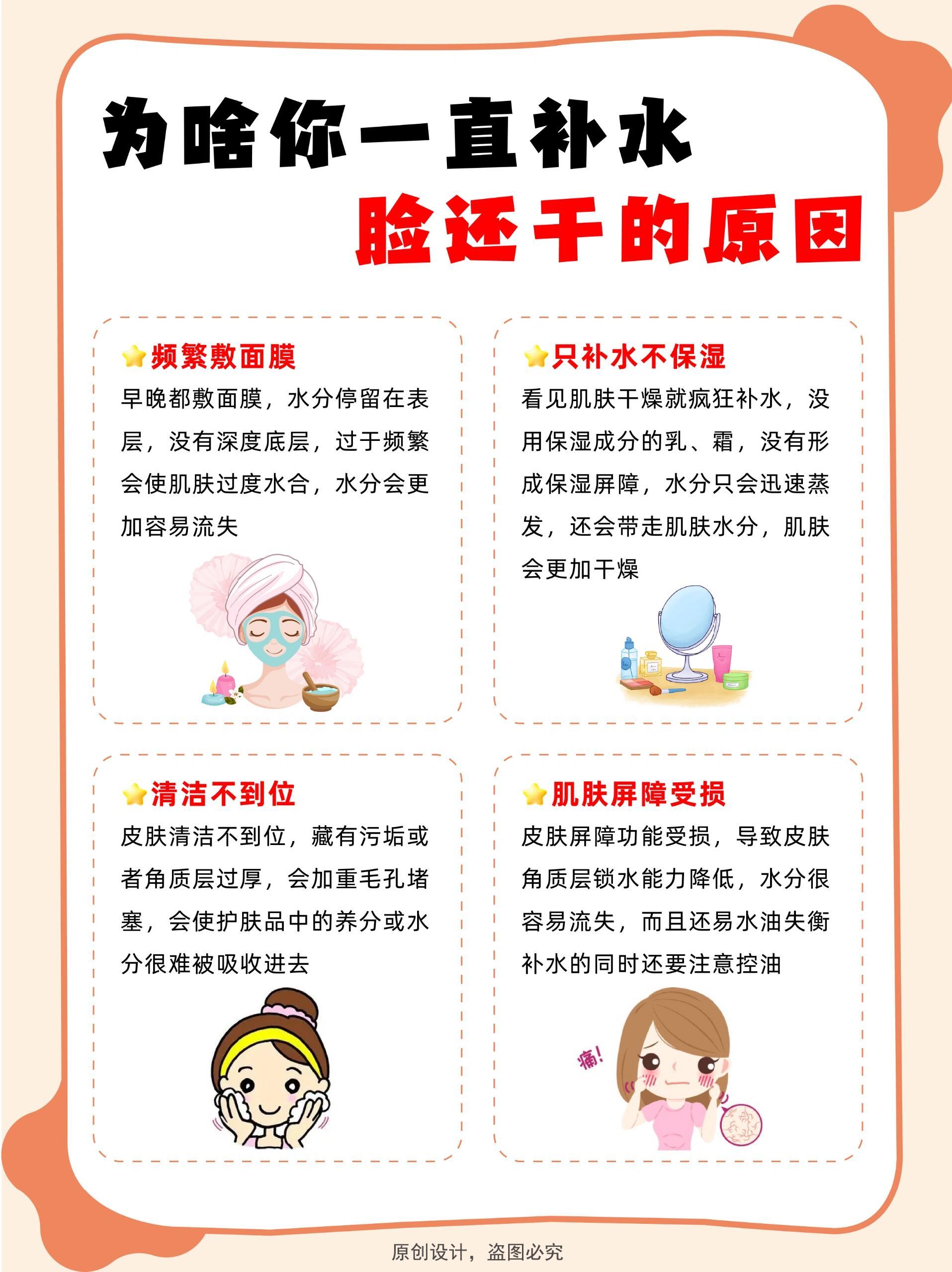 护肤分享天天补水，脸还干😓可能你只是在假补水~如何让肌肤真补水✔出油、毛孔堵塞