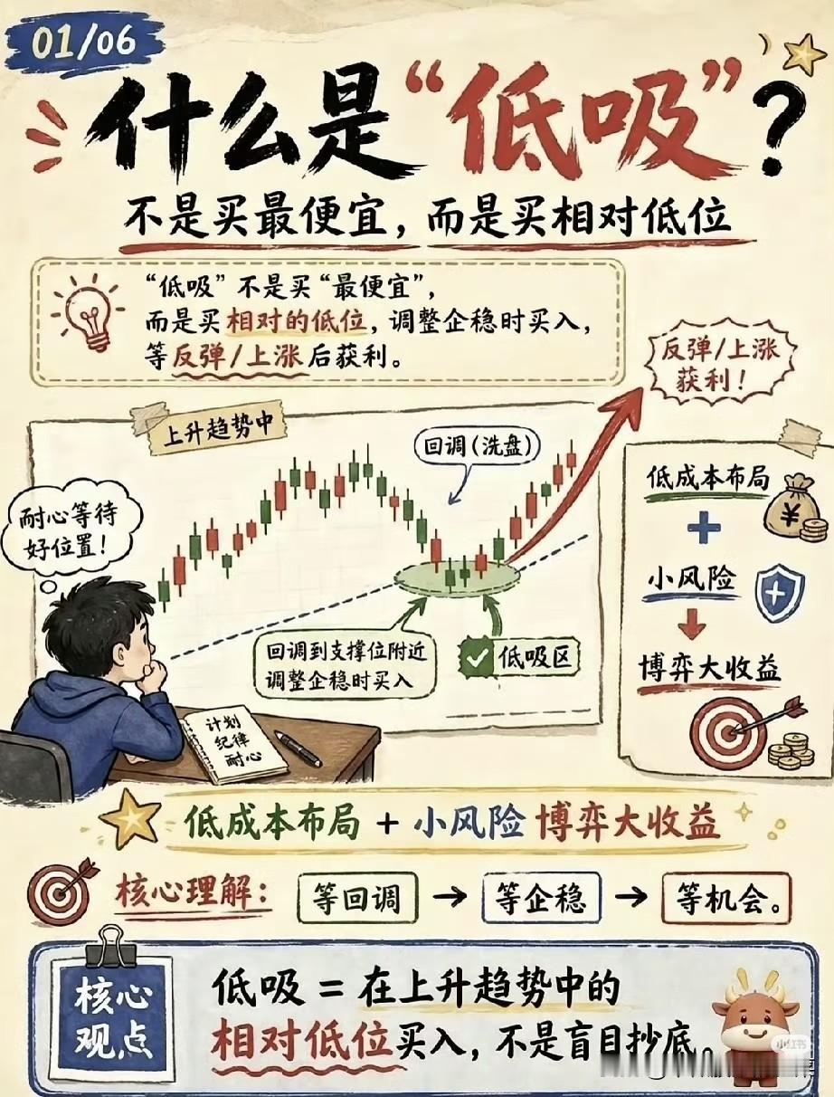 别再用“抄底”骗自己了，真正的低吸，从来不是越跌越买
 
很多人对低吸的误解，从