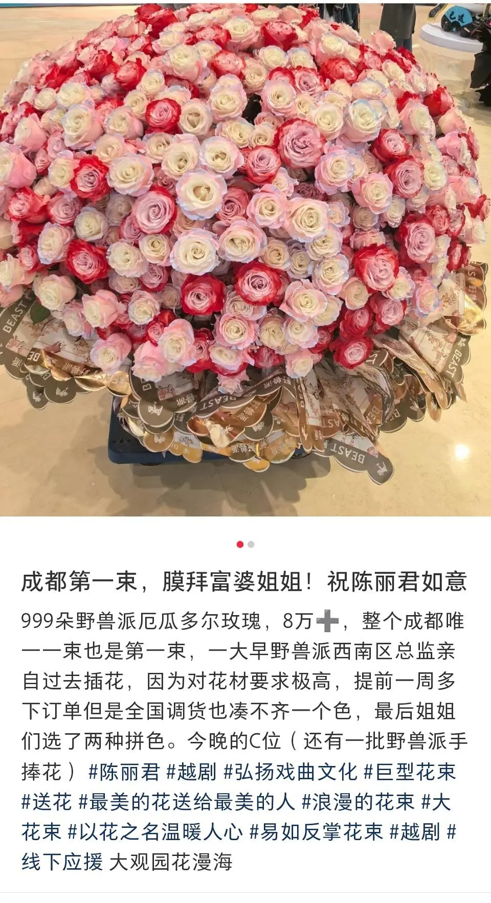 陈丽君的氪金女粉真的多，戏曲圈从没有过这种级别的 她的粉丝都好爱她 ​​​