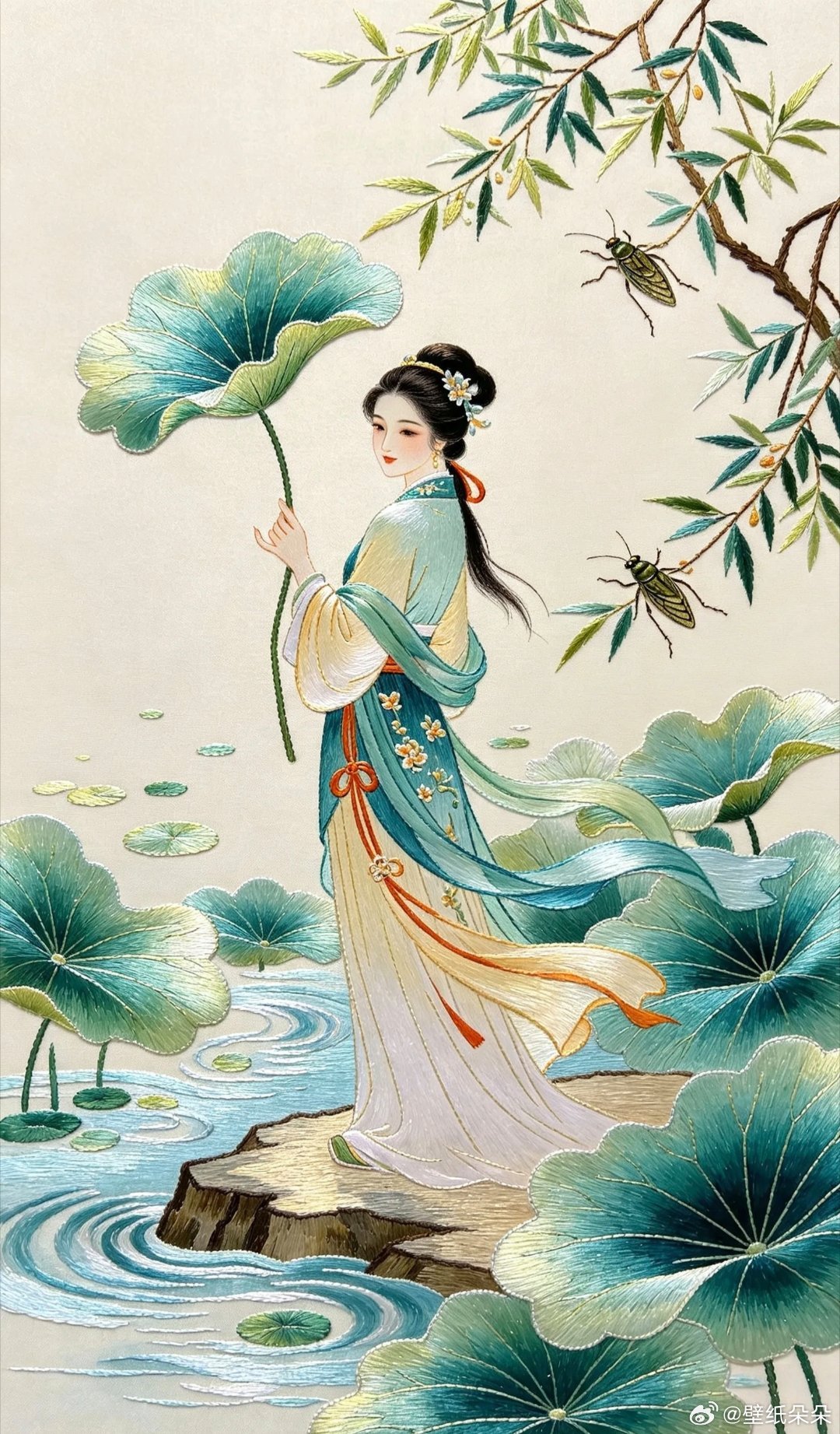 国潮汉服古典美人唯美意境壁纸 