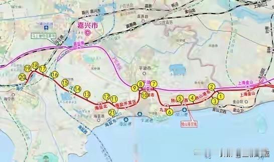 沪乍杭铁路客货混合线，越来越近了，详细高清线路图出来了。图示非常清晰，浙江段跨航