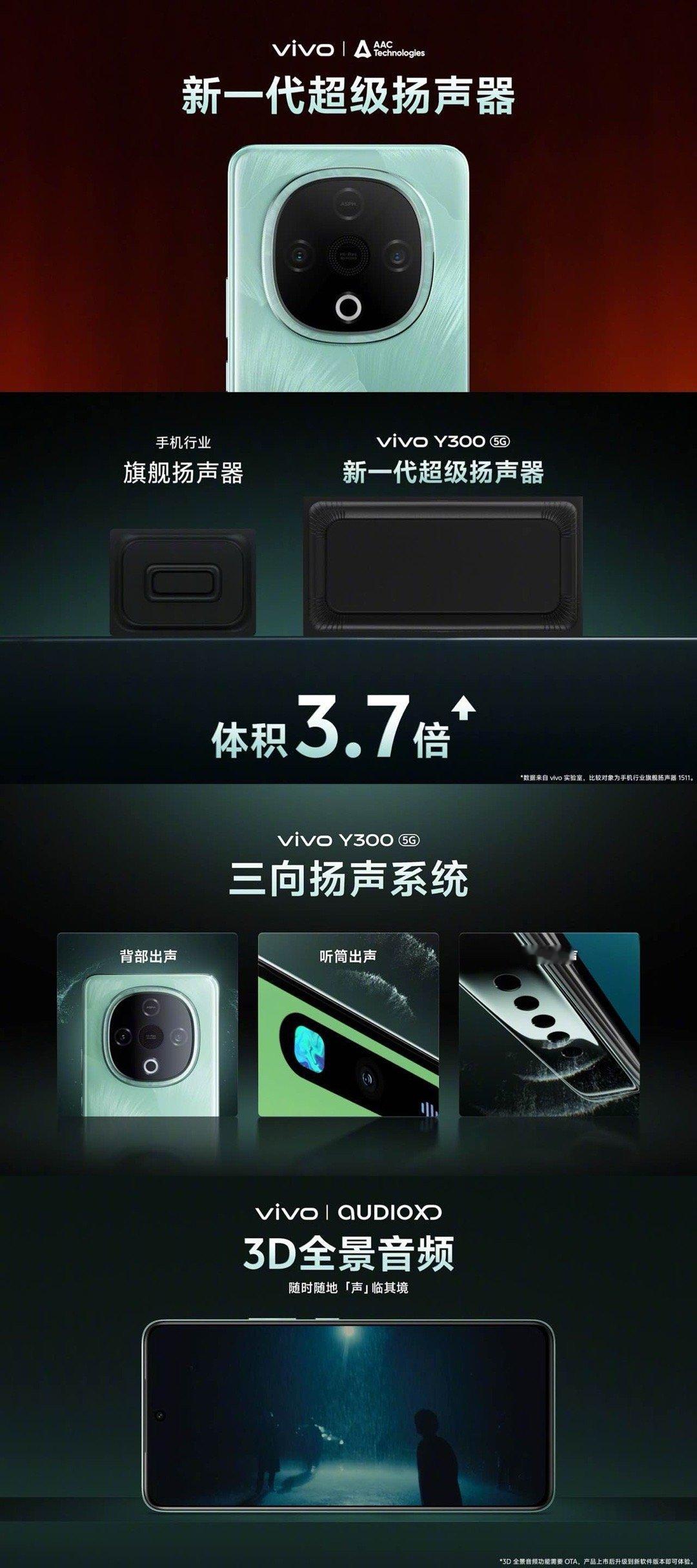 vivo Y300 这个三向扬声系统，好听又响亮！非常符合千元机的用机需求！还有