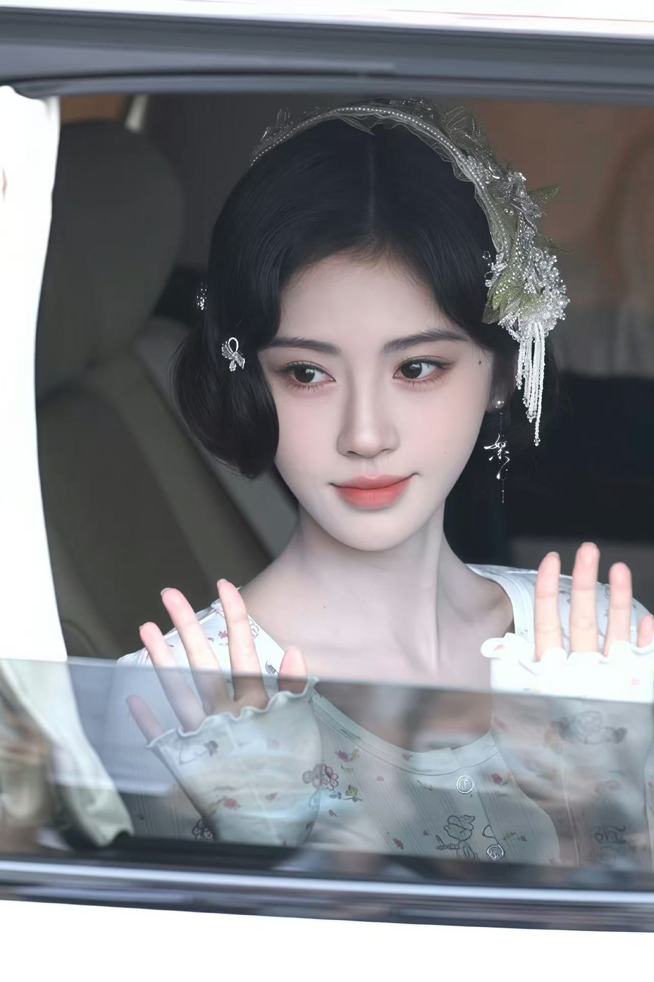 鞠婧祎THX 鞠婧祎 in 1JINN STUDIOSNOOPY联名碎花开衫鞠婧