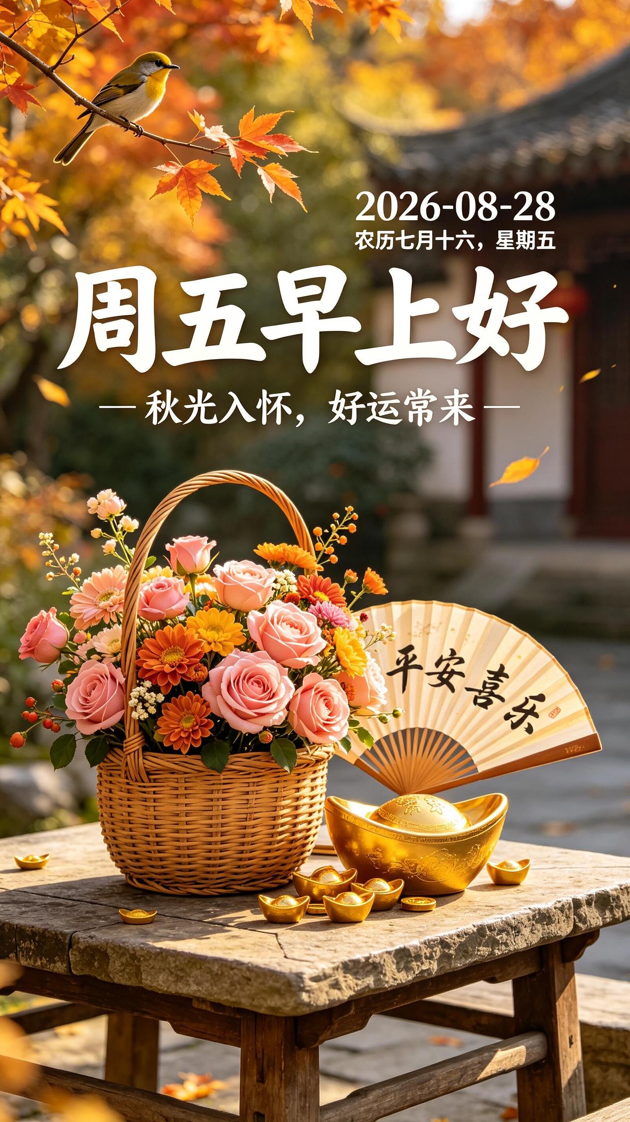 早安☀️，迎来8月28日美好的周五，一周忙碌即将迎来尾声。初秋的风带来丝丝清爽，