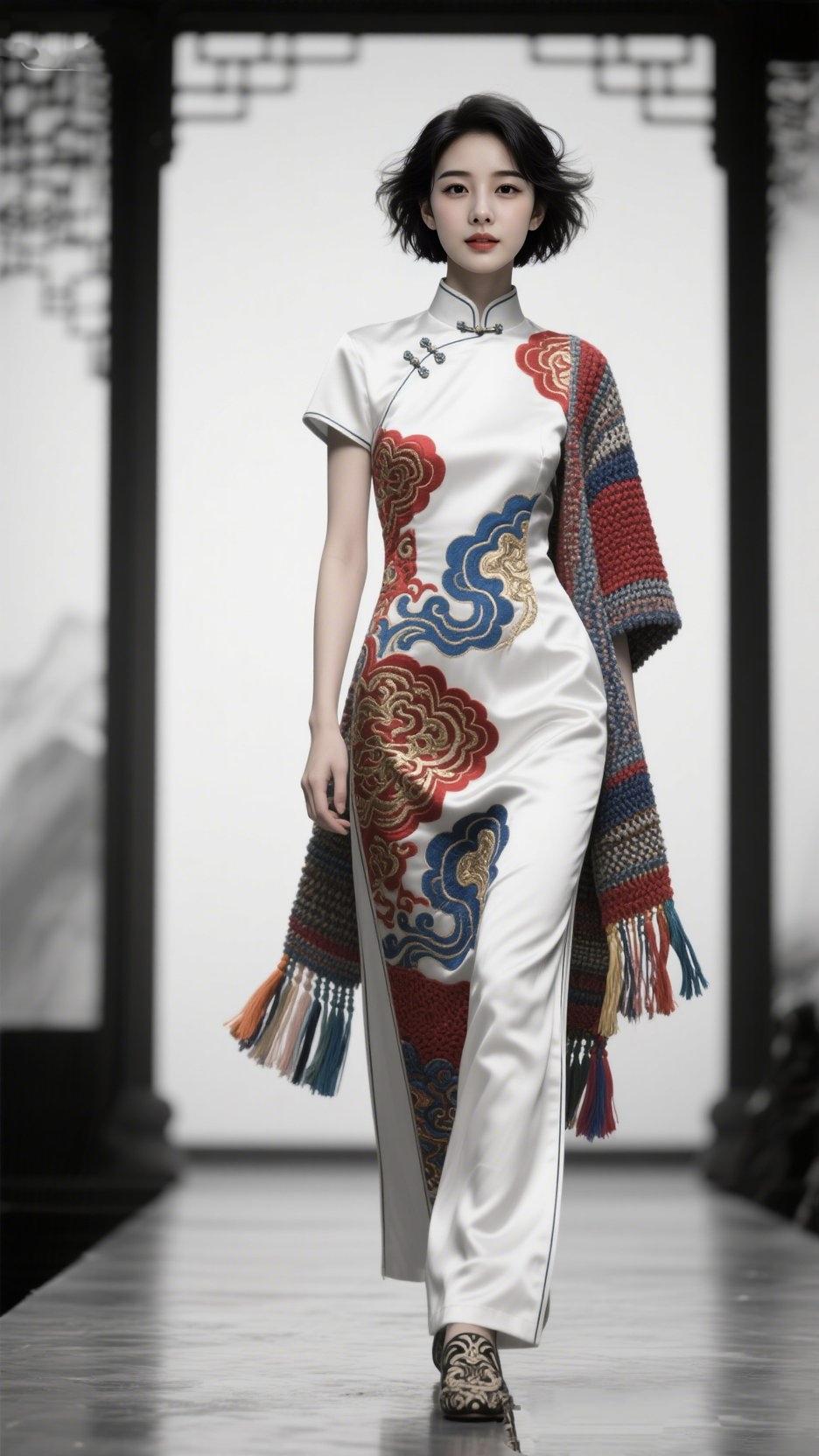 《裙摆轻扬，皆是温柔过往》
 
风掠过巷口老墙
拂动一袭素色衣裳
裙摆轻扬
摇落