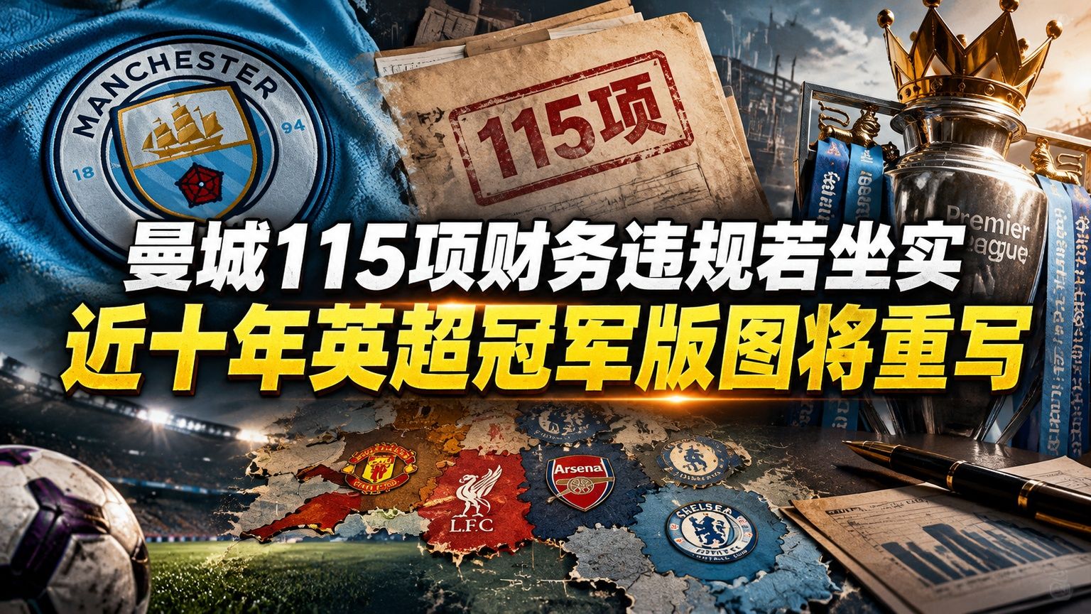 曼城115项财务违规若坐实，近十年英超冠军版图将重写