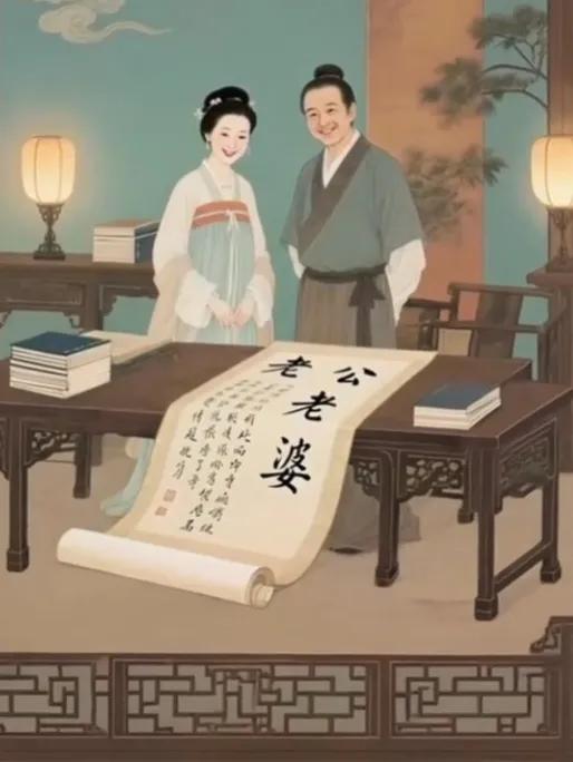 夫妻互称“老公”和“老婆”，融合了历史典故与白头偕老的美好寓意。

最广为流传的