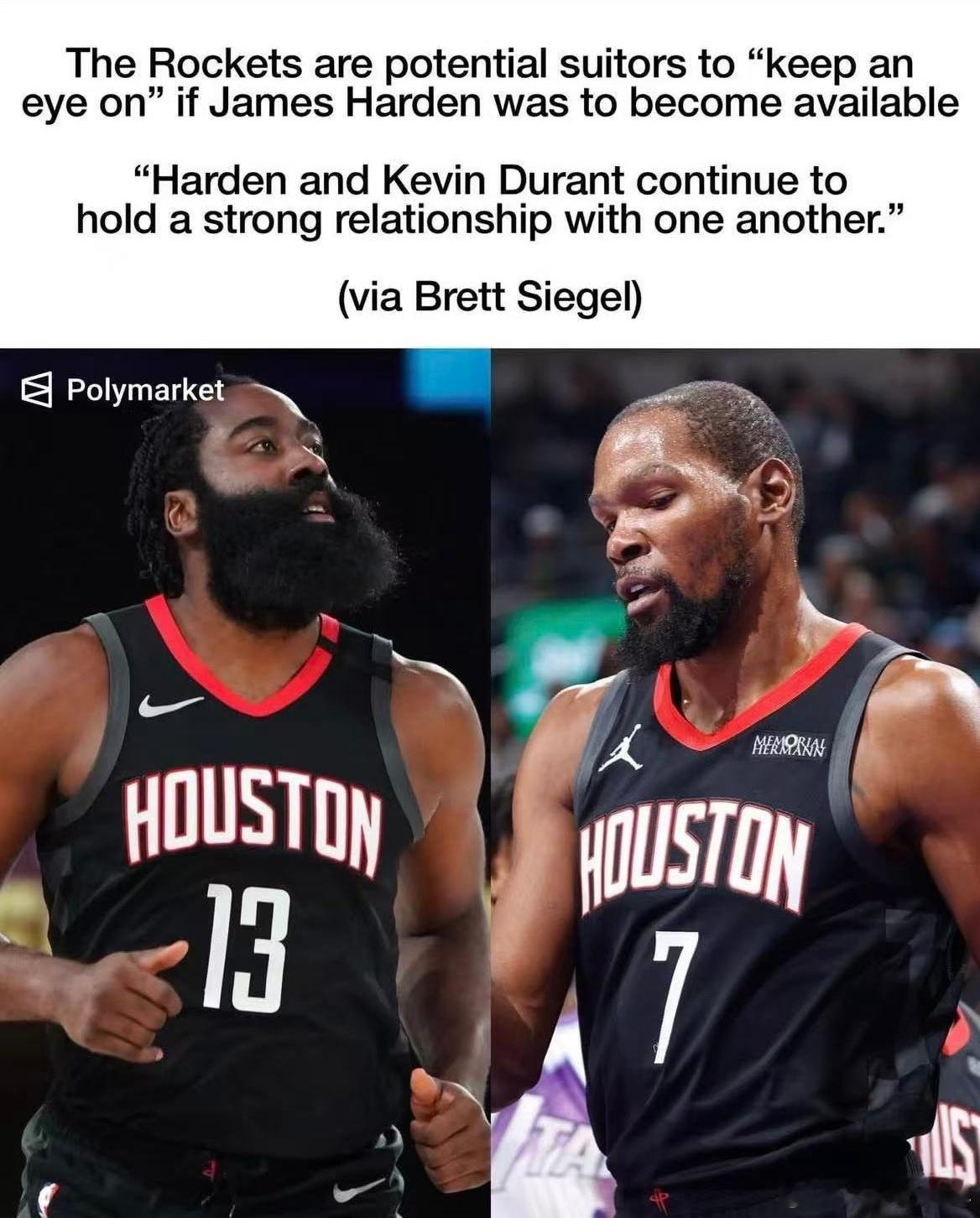 【美媒：火箭密切关注哈登动向】哈登有望重回火箭？🚀🔥詹姆斯哈登可能表示有兴趣