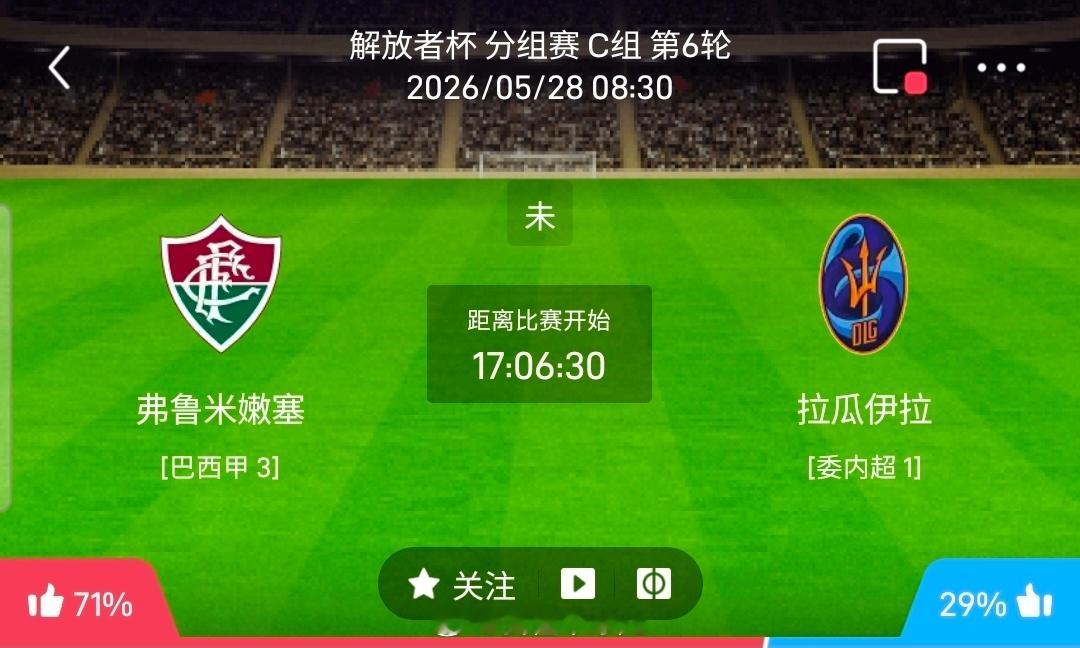 【足球】周三005解放者杯方向：弗鲁米嫩vs拉瓜伊拉解放者杯：弗鲁米嫩VS拉瓜伊