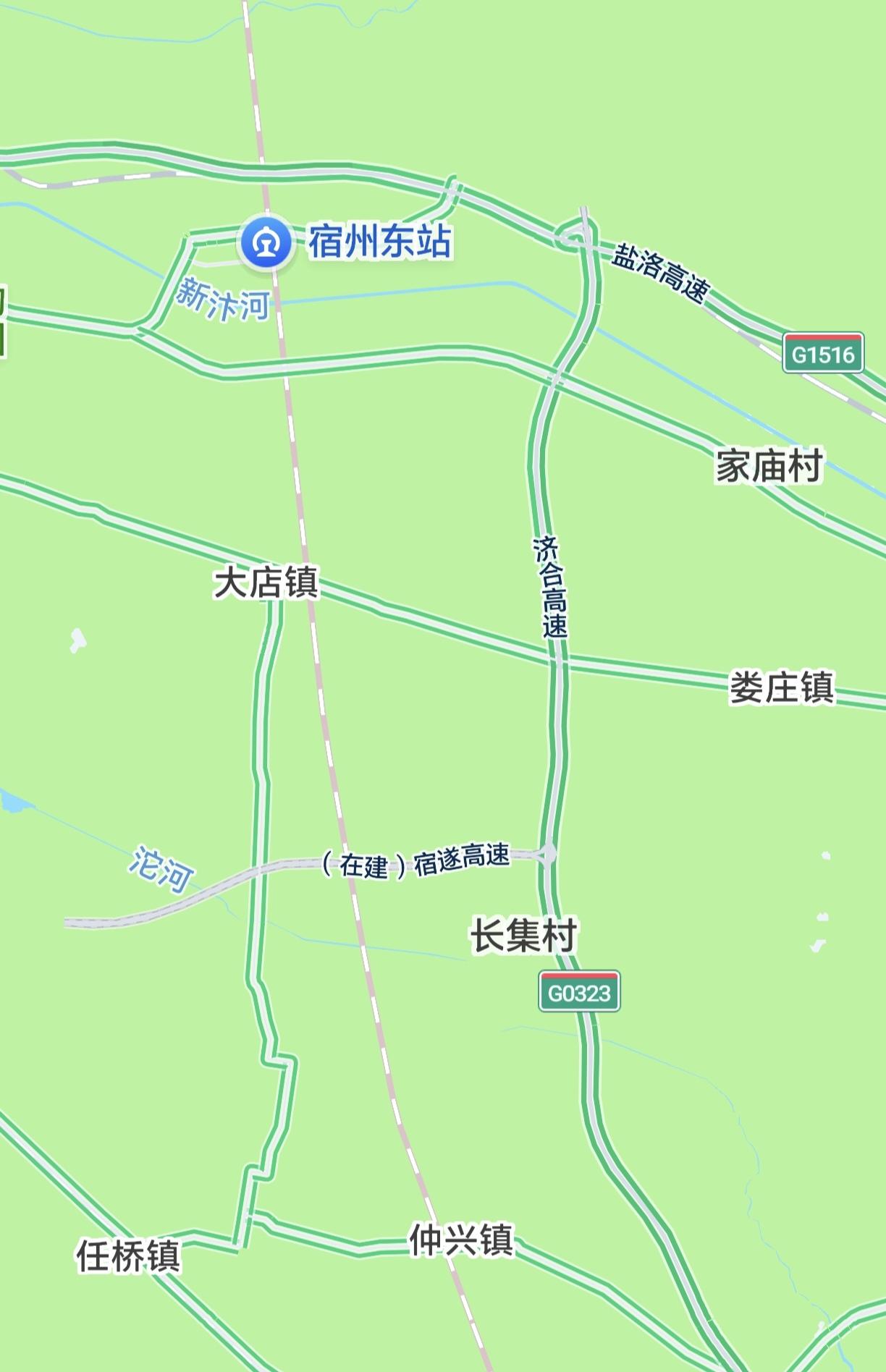 ［宿遂高速，宿州率先标注］
       念叨了一年的宿遂高速，终于在地图上标注