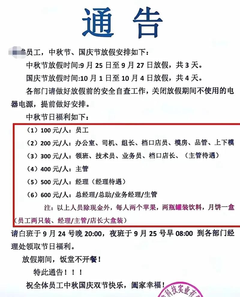 现在有些企业的等级真的好森严，发个中秋礼品都要分三六九等？ 
这份是某科技实业公