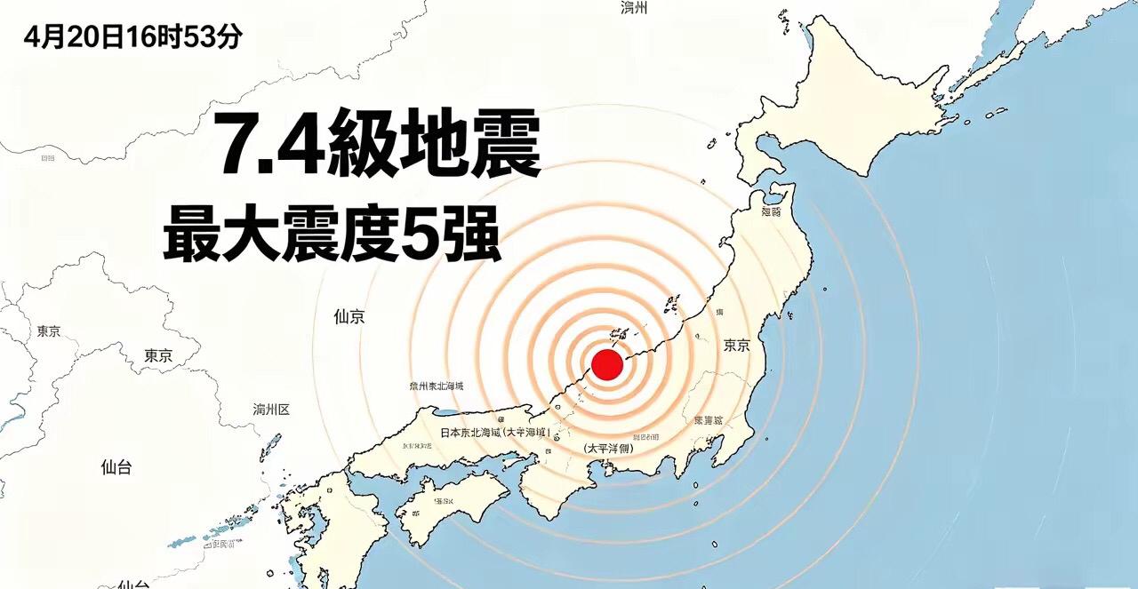 日本又地震了，震级达到7.4级！据日本气象厅的相关数据，2024年震度1以上的地