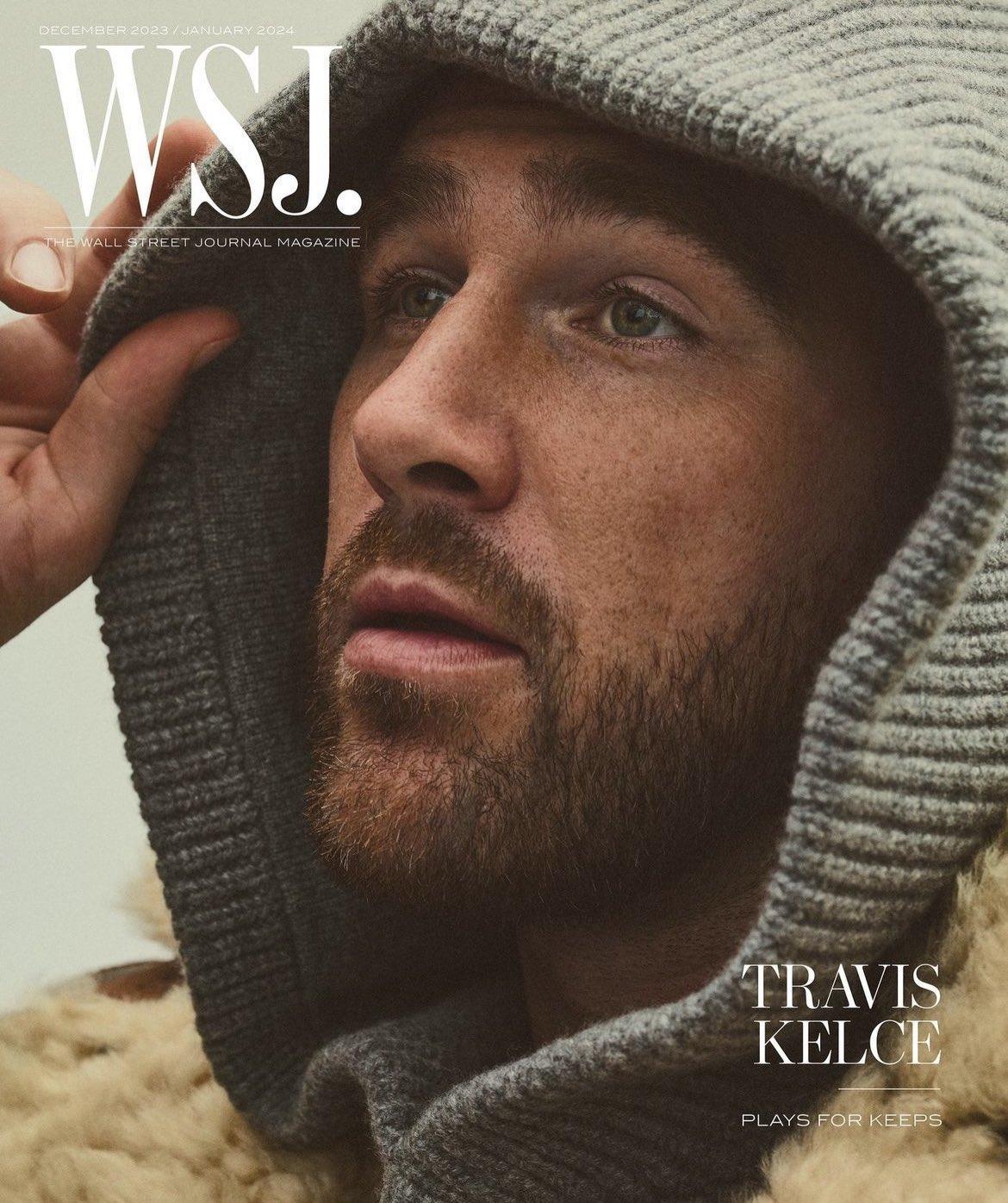 霉霉男友 Travis Kelce 最新杂志封面。
