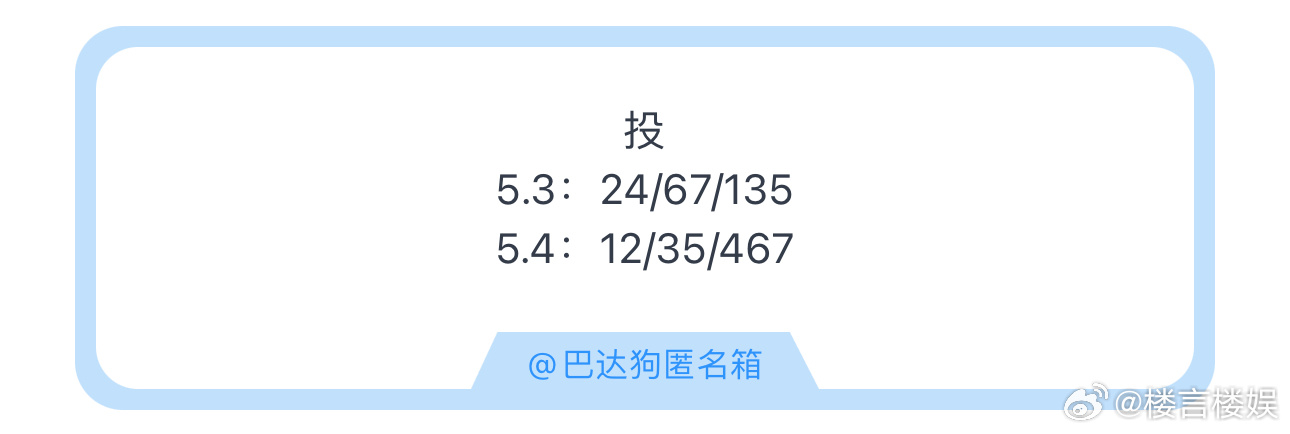 投5.3: 24/67/1355.4: 12/35/467 ​​​