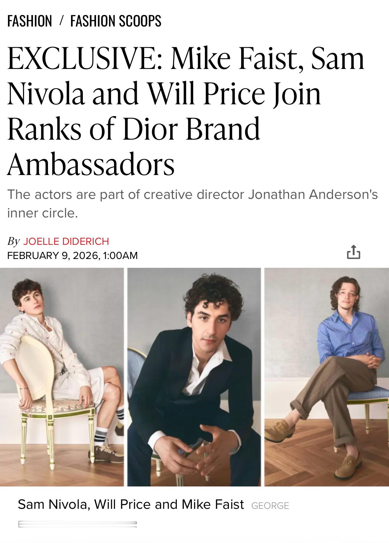 哈 ？Dior 又一口气签了三位男星 … 