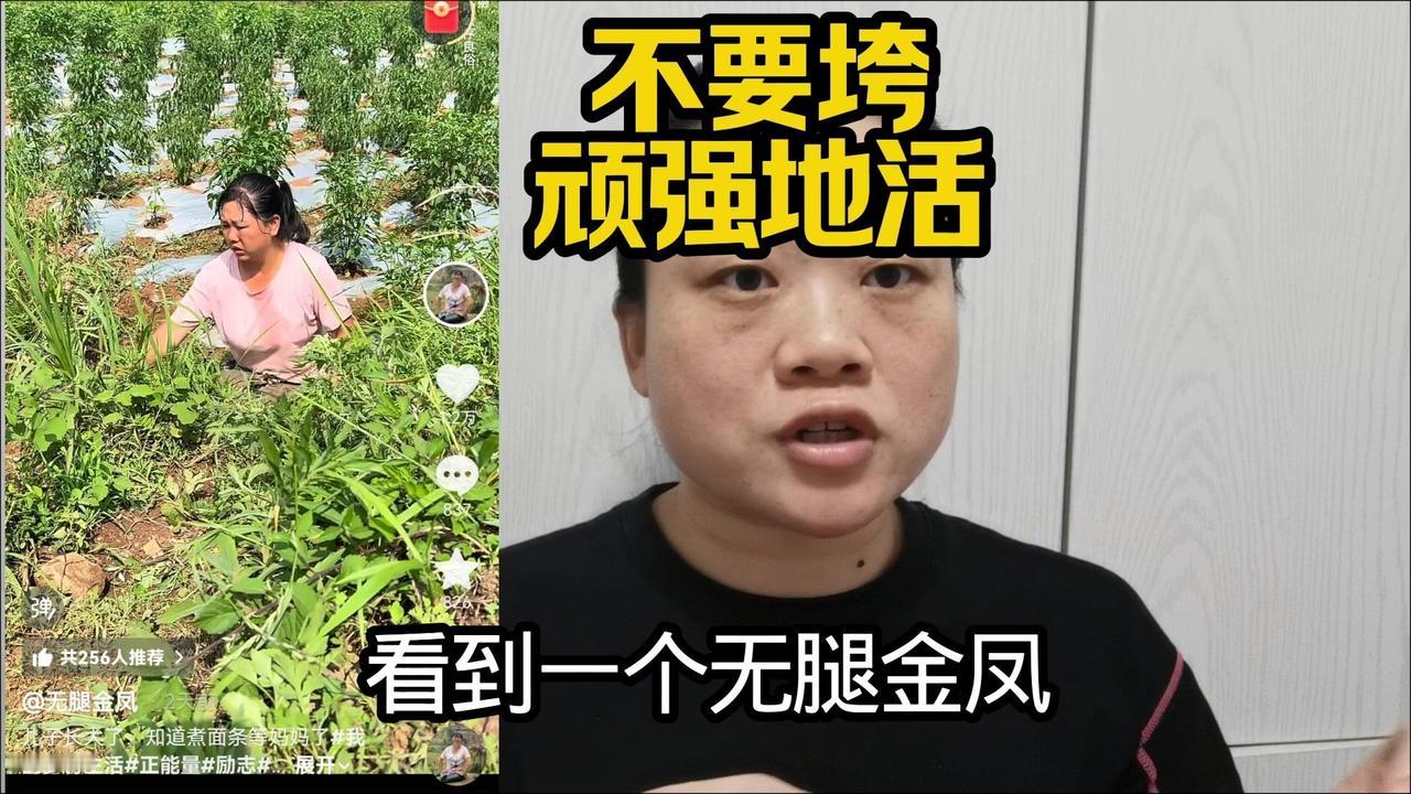 看到无腿金凤的故事，真的被狠狠触动了。她在贵州农村，双腿残疾却抚养三个孩子，还要