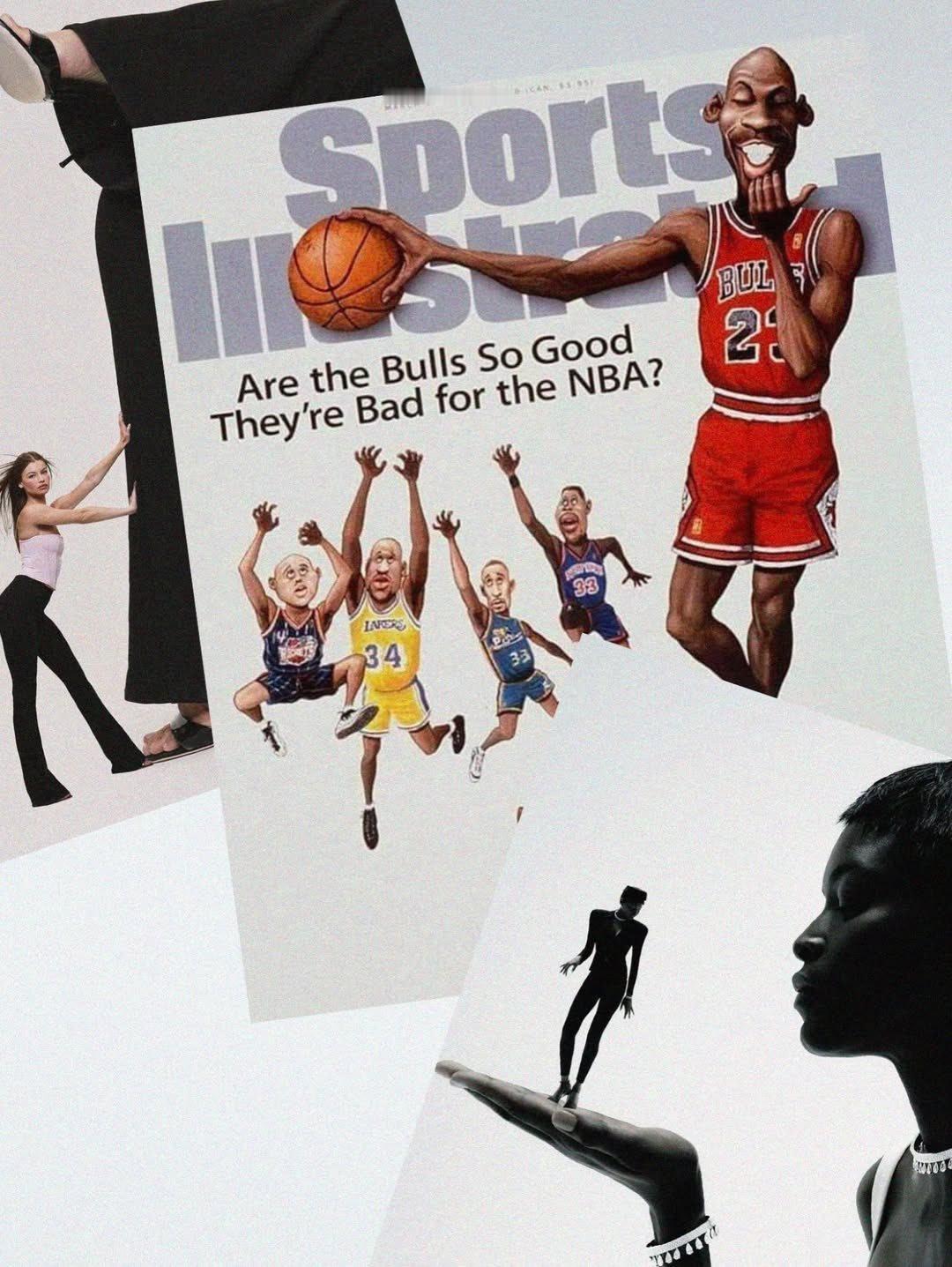 《体育画报》模仿1997年的经典封面做了文班vs尼克斯的封面nba