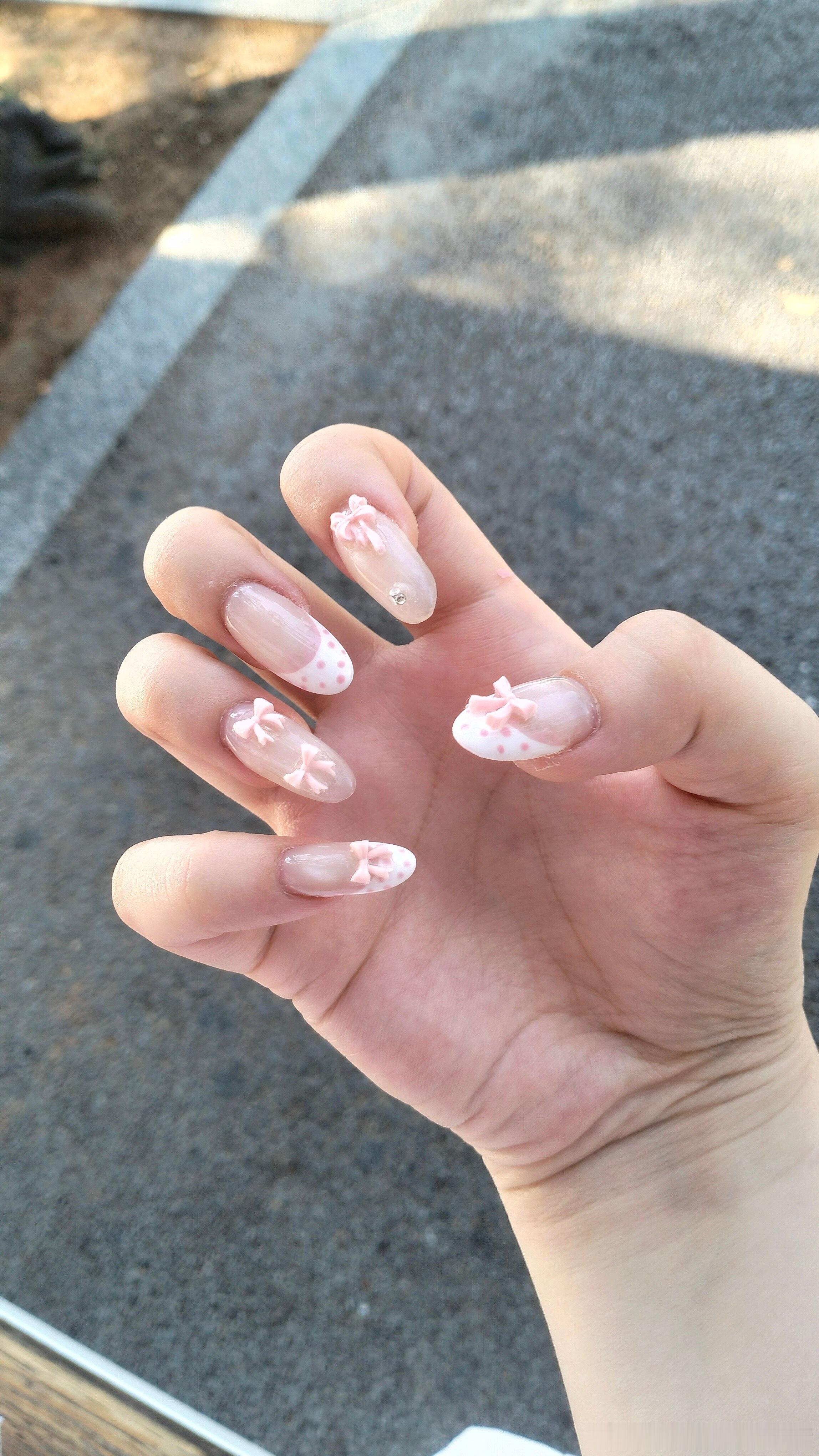 💅🏻38096【湘f】嘿嘿1.3获得超美梦的粉色系指甲 非常可爱少女心 ¯꒳