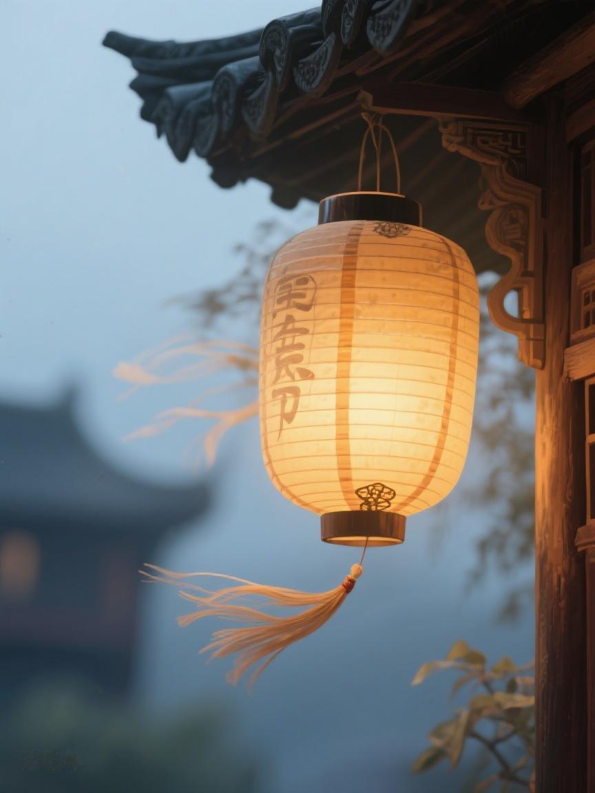 AI妙生图古巷中的那盏灯笼，于暮色里摇曳，似在诉说岁月故事，照亮时光的幽径✨