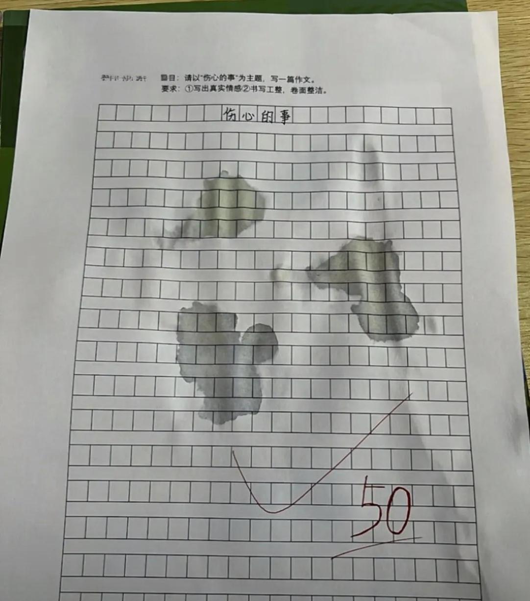 这个作文💯一点不过分，
未语泪先流！
多么伤心的往事啊！
看的我都难受了[流泪