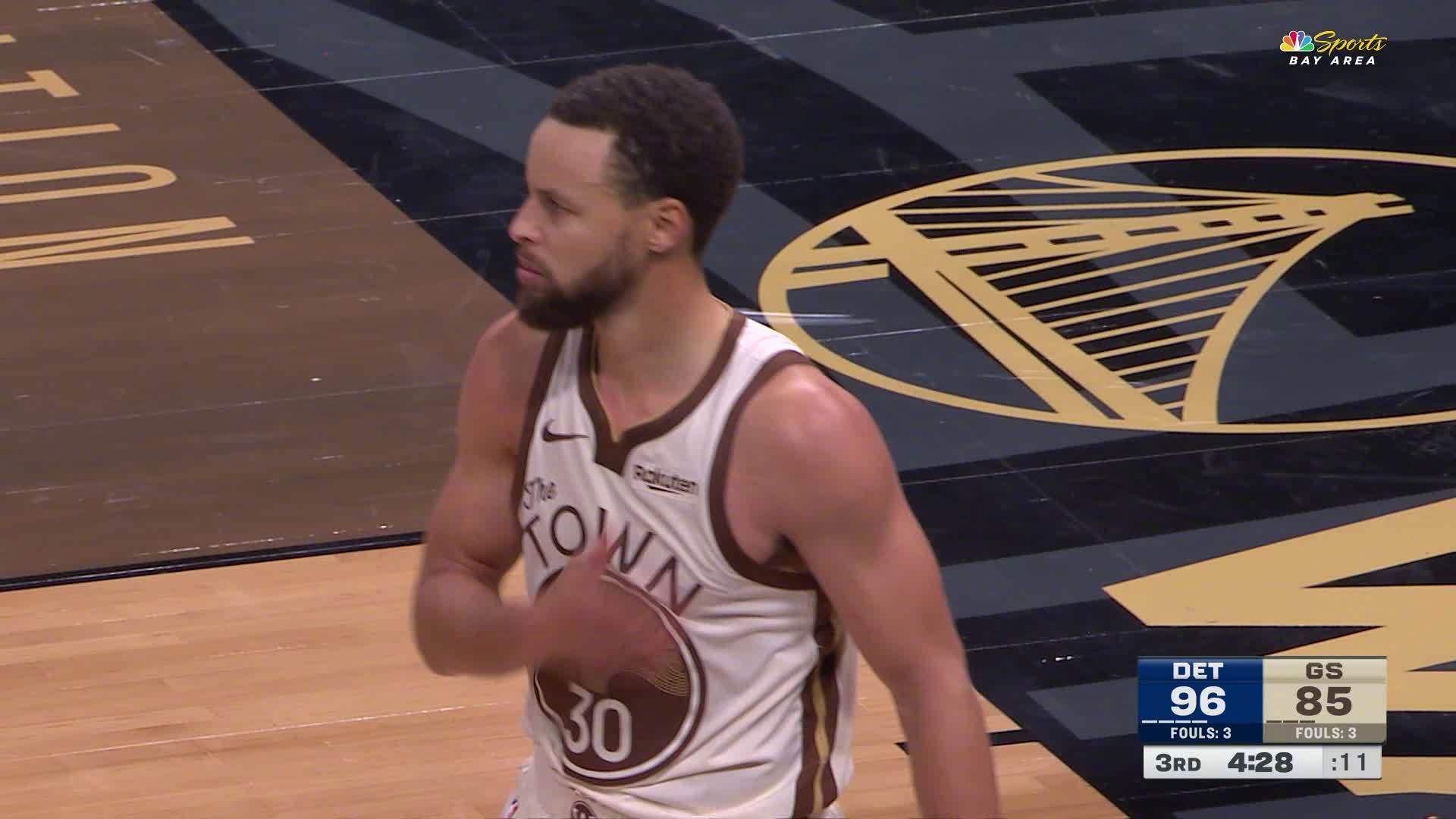 库里突破造二加一🏀活塞vs勇士