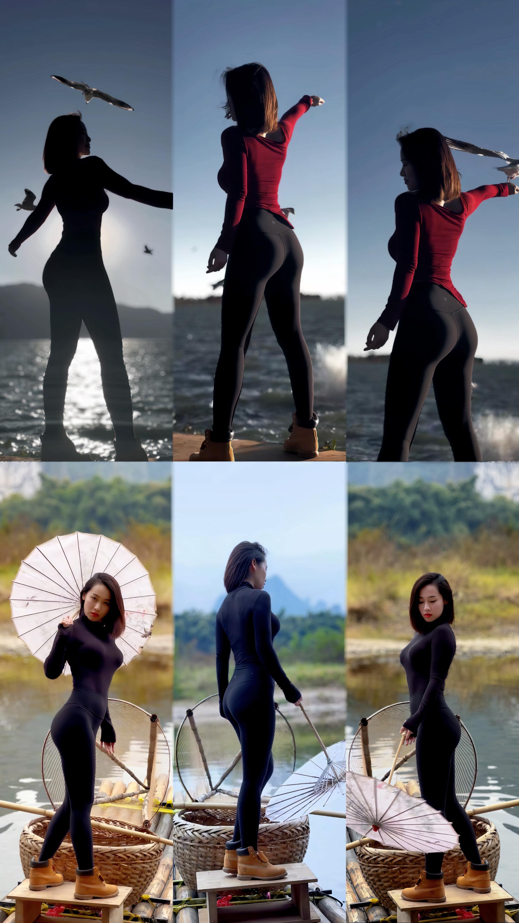 上热搜 好身材好气质 紧身牛仔裤