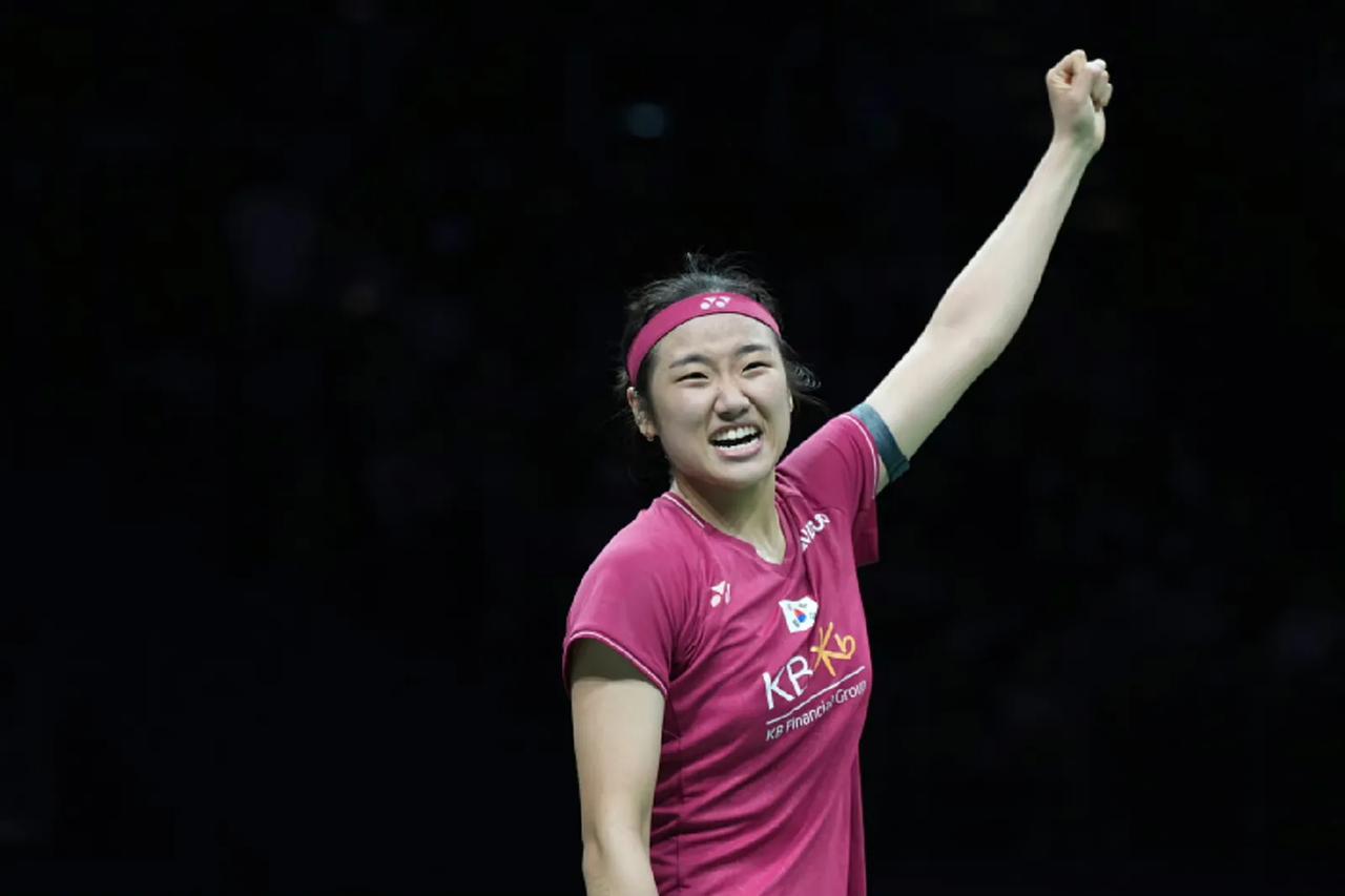 #2023羽毛球中国公开赛# 安洗莹再次晋级决赛！

安洗莹 21-18、21-