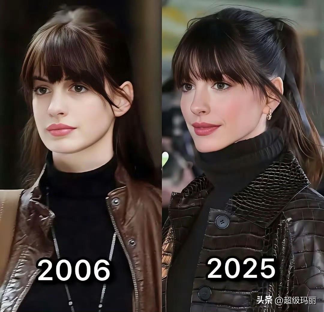 20年，安妮海瑟薇其他都没变，就从方下巴变成了尖下巴而已安妮海瑟薇旧照