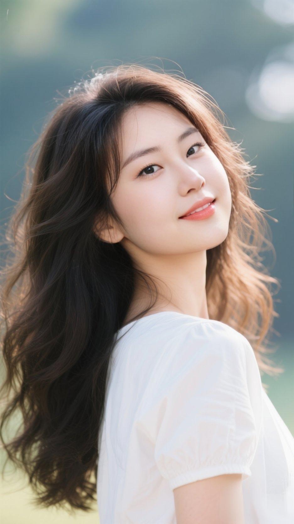 阳光下的温柔微笑，自然美如画