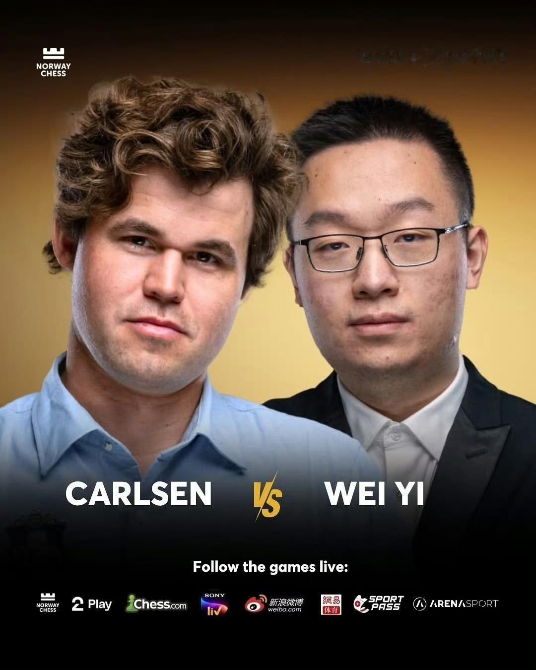 韦奕加赛快棋胜卡尔森，古克什取得首胜，卡鲁亚纳暂居榜首。

国象挪威大赛男子组第
