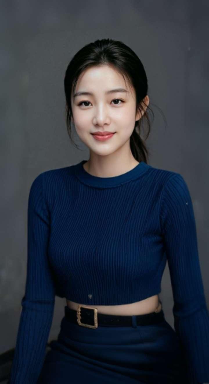 AI扩图 AI藏蓝凝笑