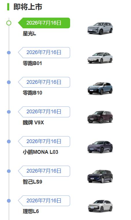 今天是个什么日子？这么多车型上市。

星光L，中大型SUV；零跑B01/B10，