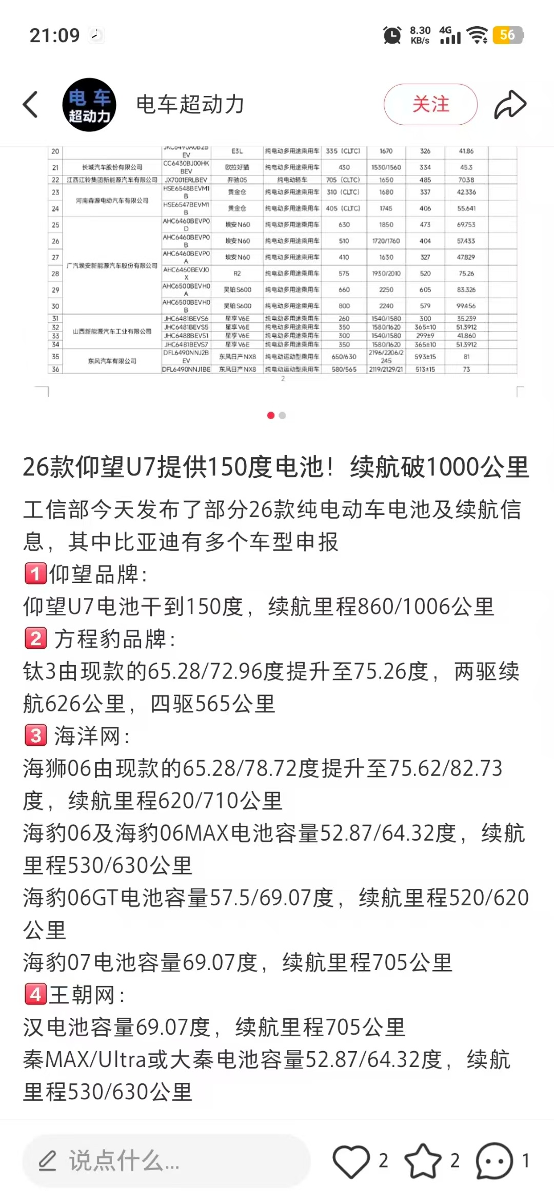这个仰望U7的1000公里以上的续航，钛3、海狮06、海豹06GT、汉等等产品的