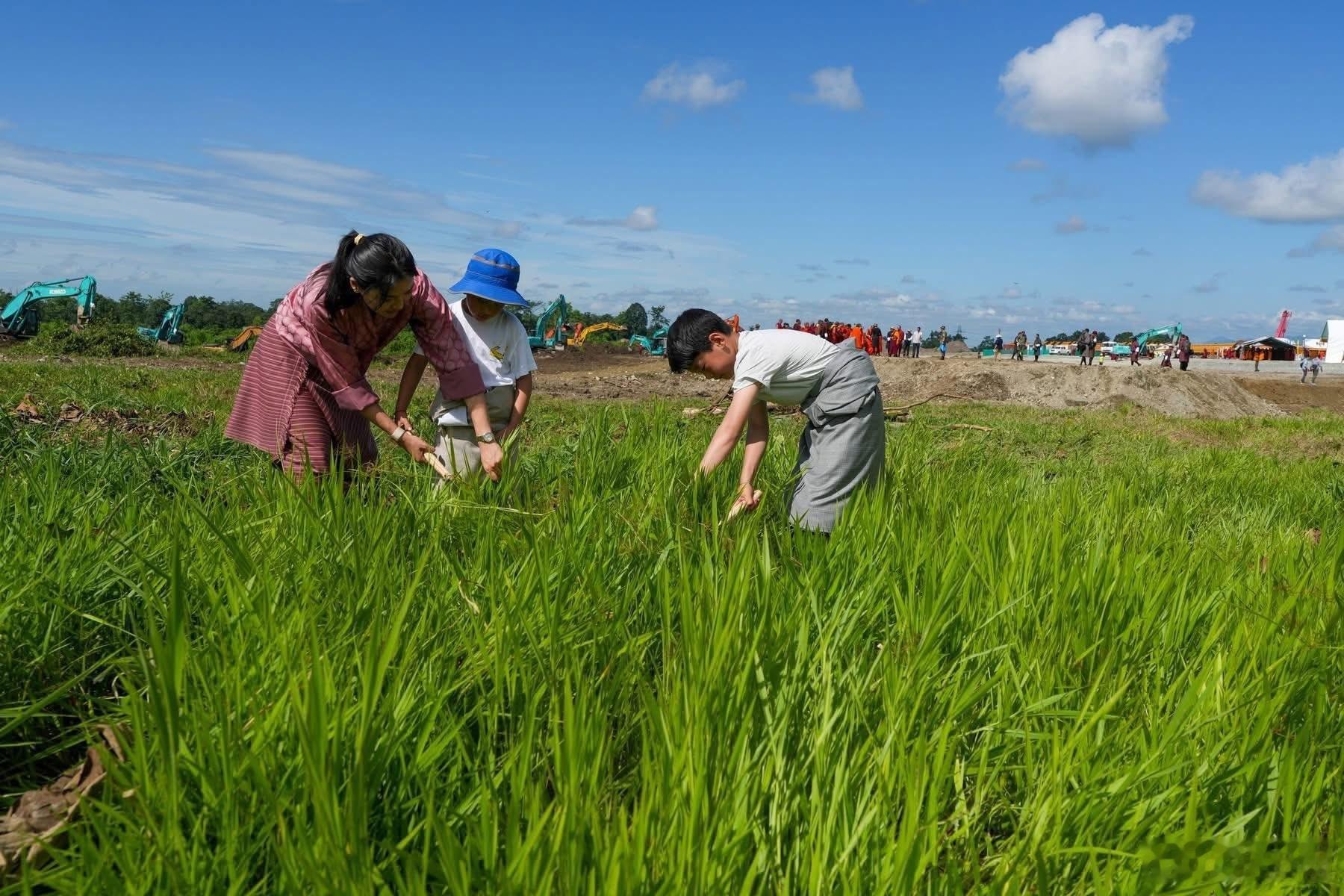 不丹王室 🇧🇹7月8日，国王夫妇和两个儿子在格勒铺国际机场附近工作。世界各国