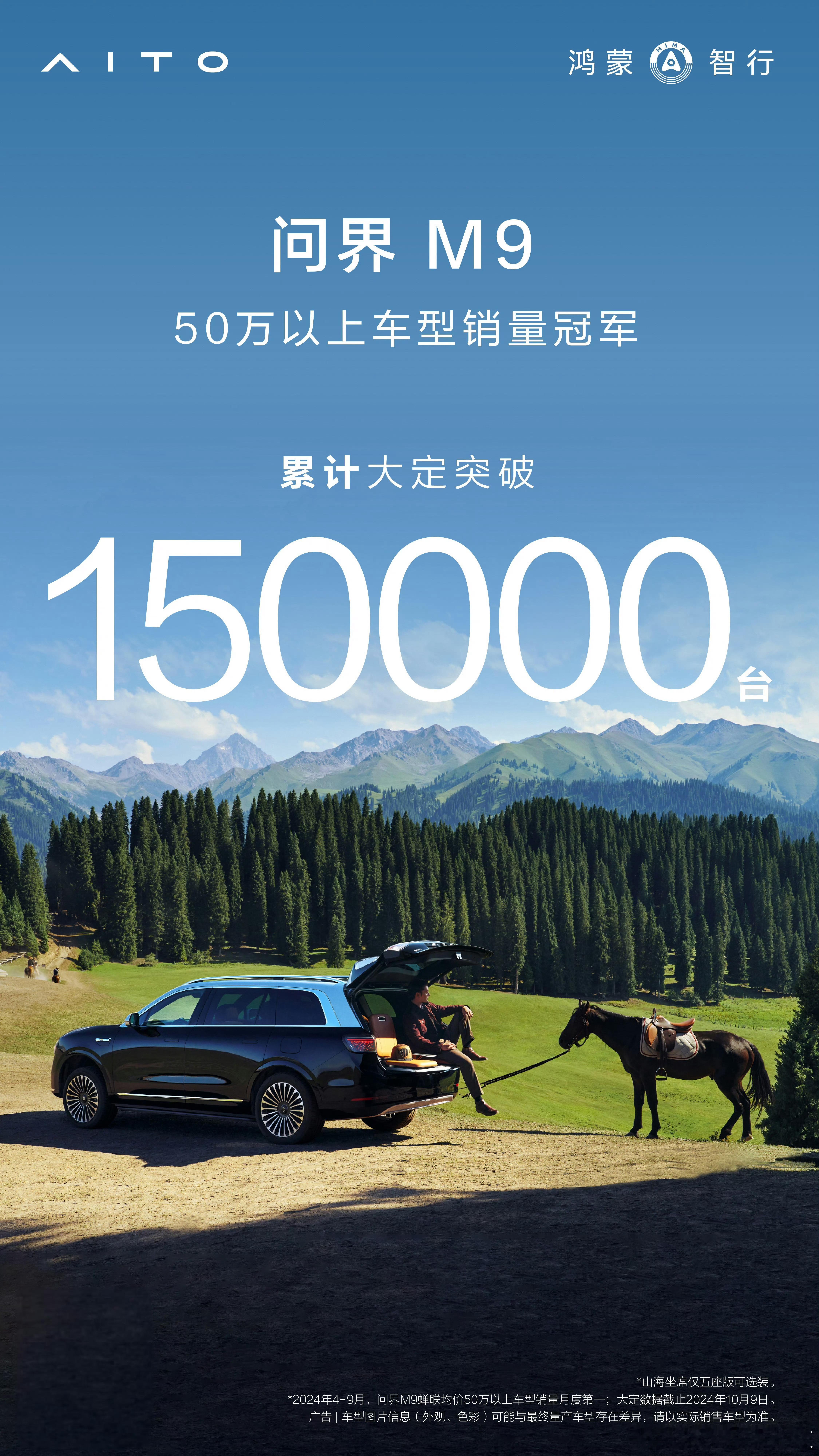 什么时候我也能入一台[举手]问界M9累计大定突破150000台[赞][赞] ​​