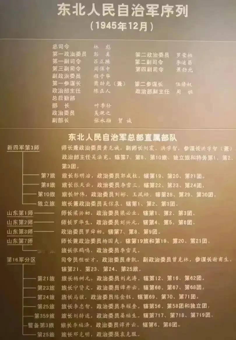东北人民自治军第二政委授元帅
东北人民自治军第一副司令授上将
东北人民自治军第四