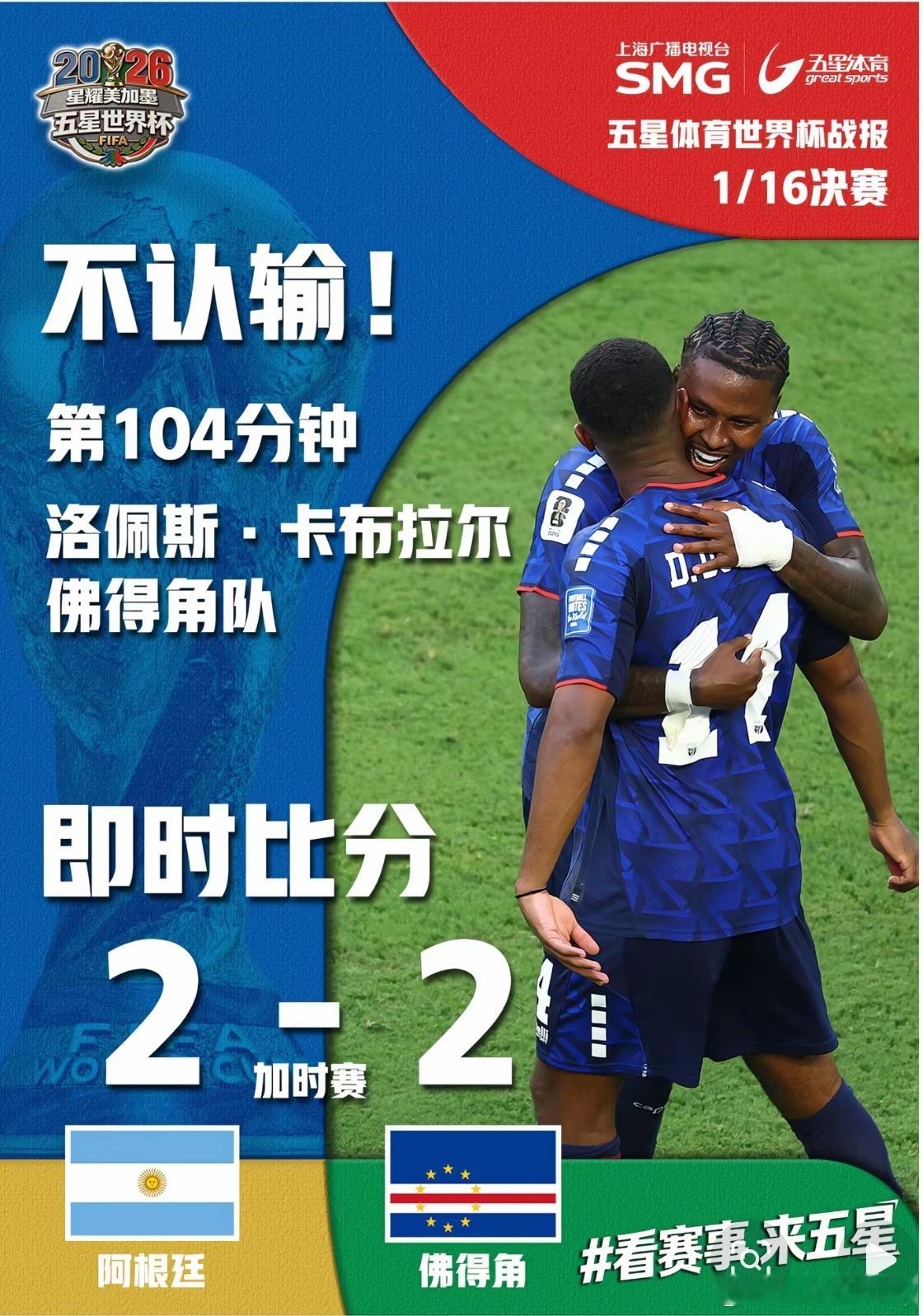 佛得角淘汰佛得角加时赛2-3不敌阿根廷，止步世界杯32强，但这个非洲小国已经创造