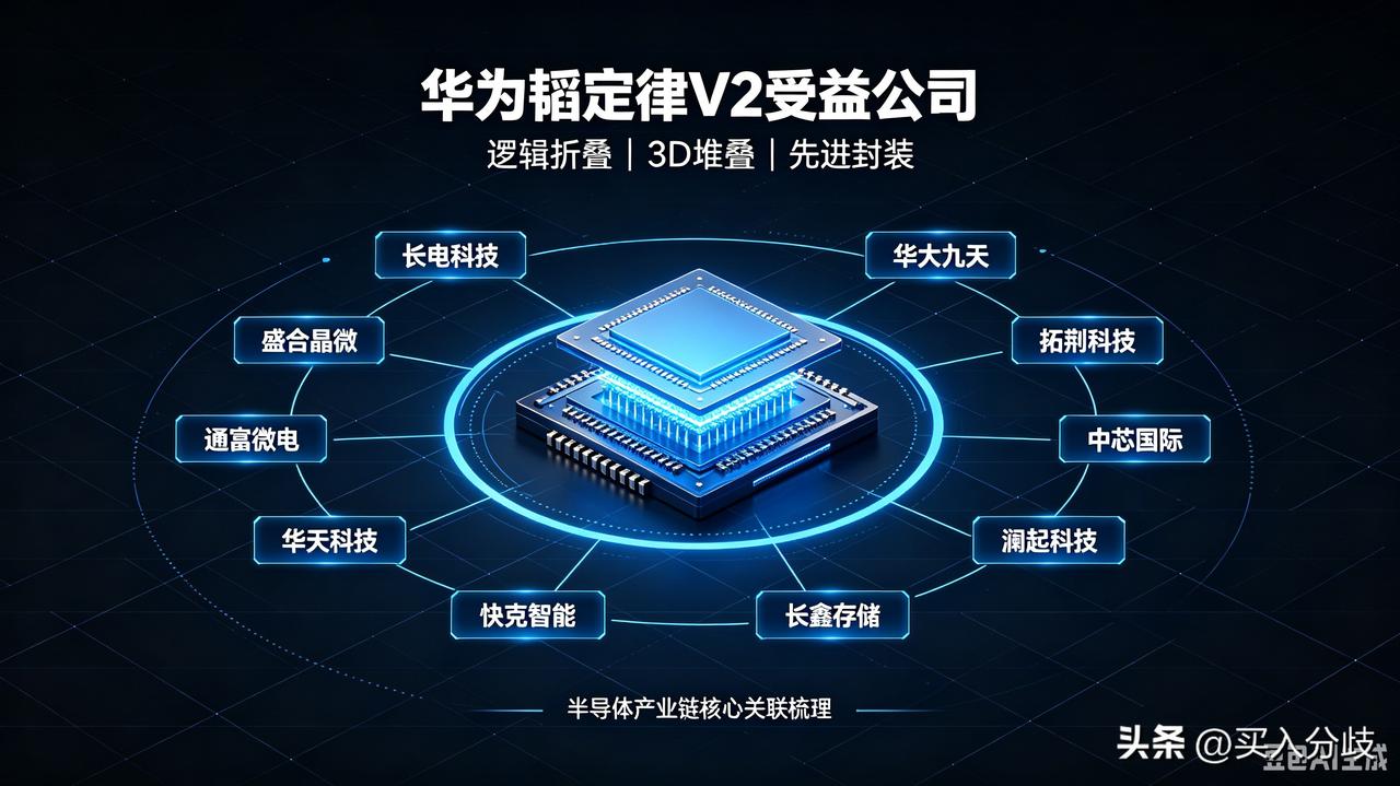 韬定律V2依靠逻辑折叠、3D堆叠实现芯片提效，弱化高端制程依赖，带动国产全产业链