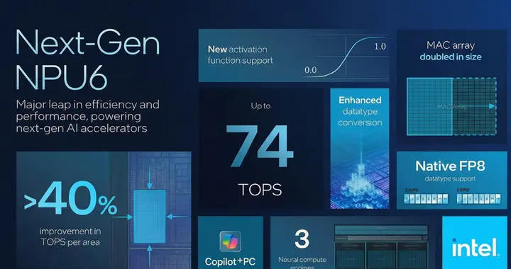 至高74 TOPS算力，英特爾Nova Lake將升級第六代NPU