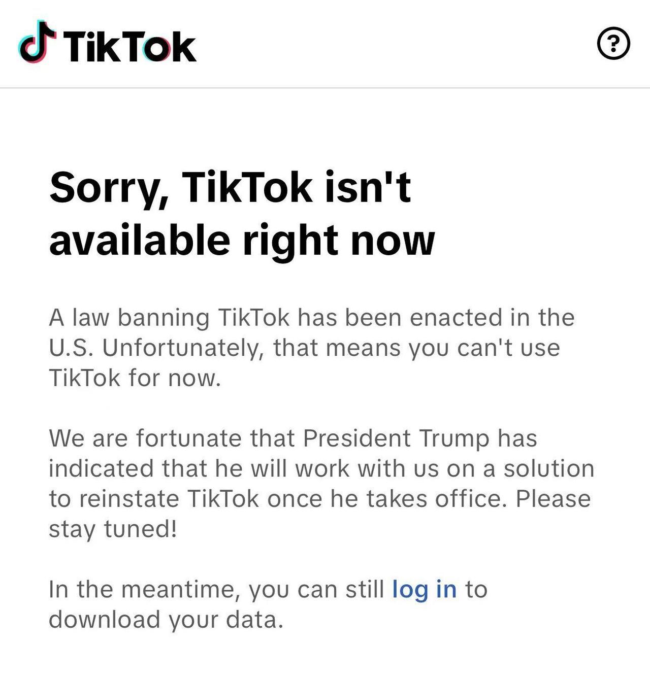 TikTok在美国正式停止使用
        美国东部时间18日深夜，TikT