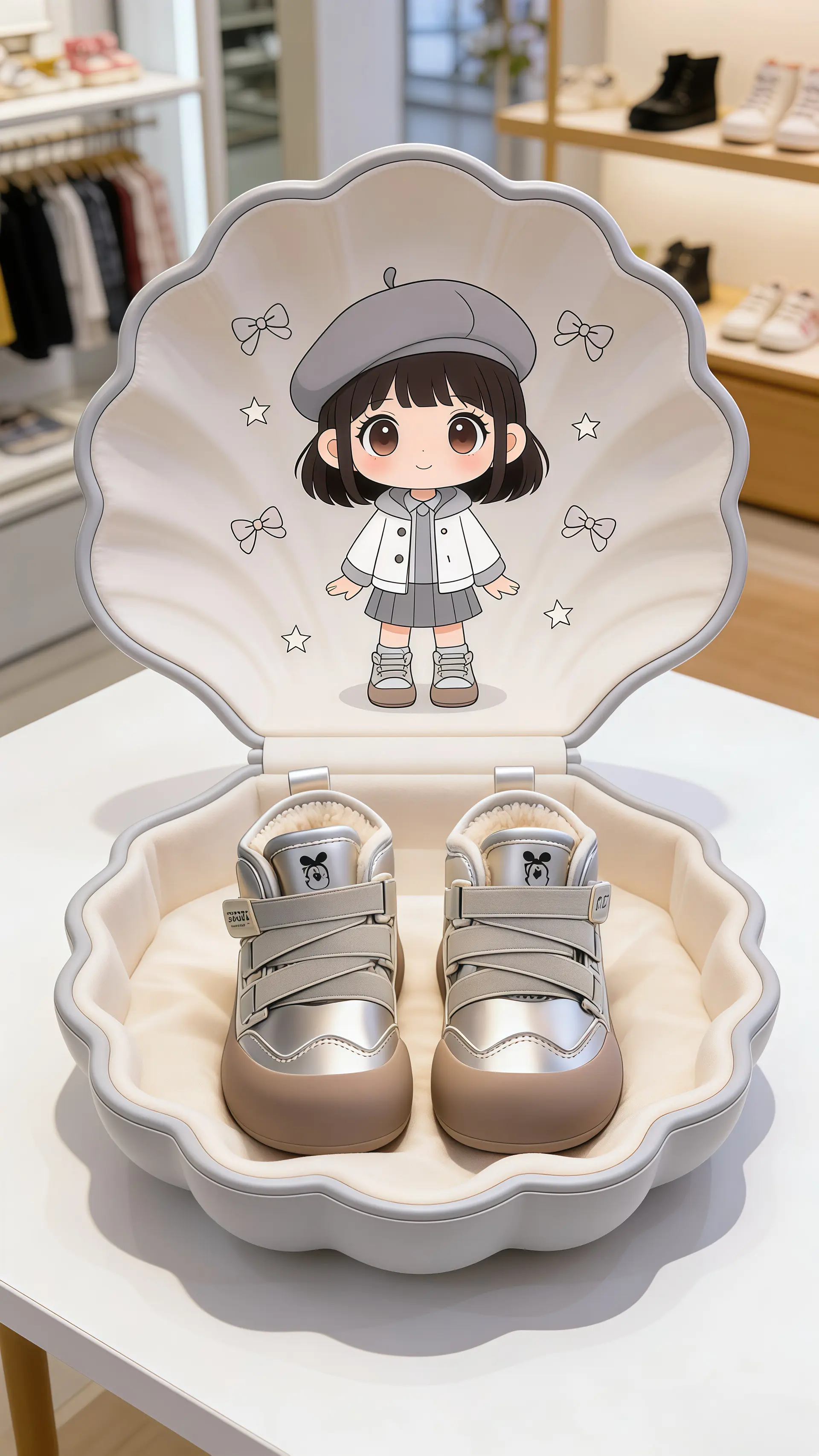 巴布豆加绒加厚防滑雪地靴