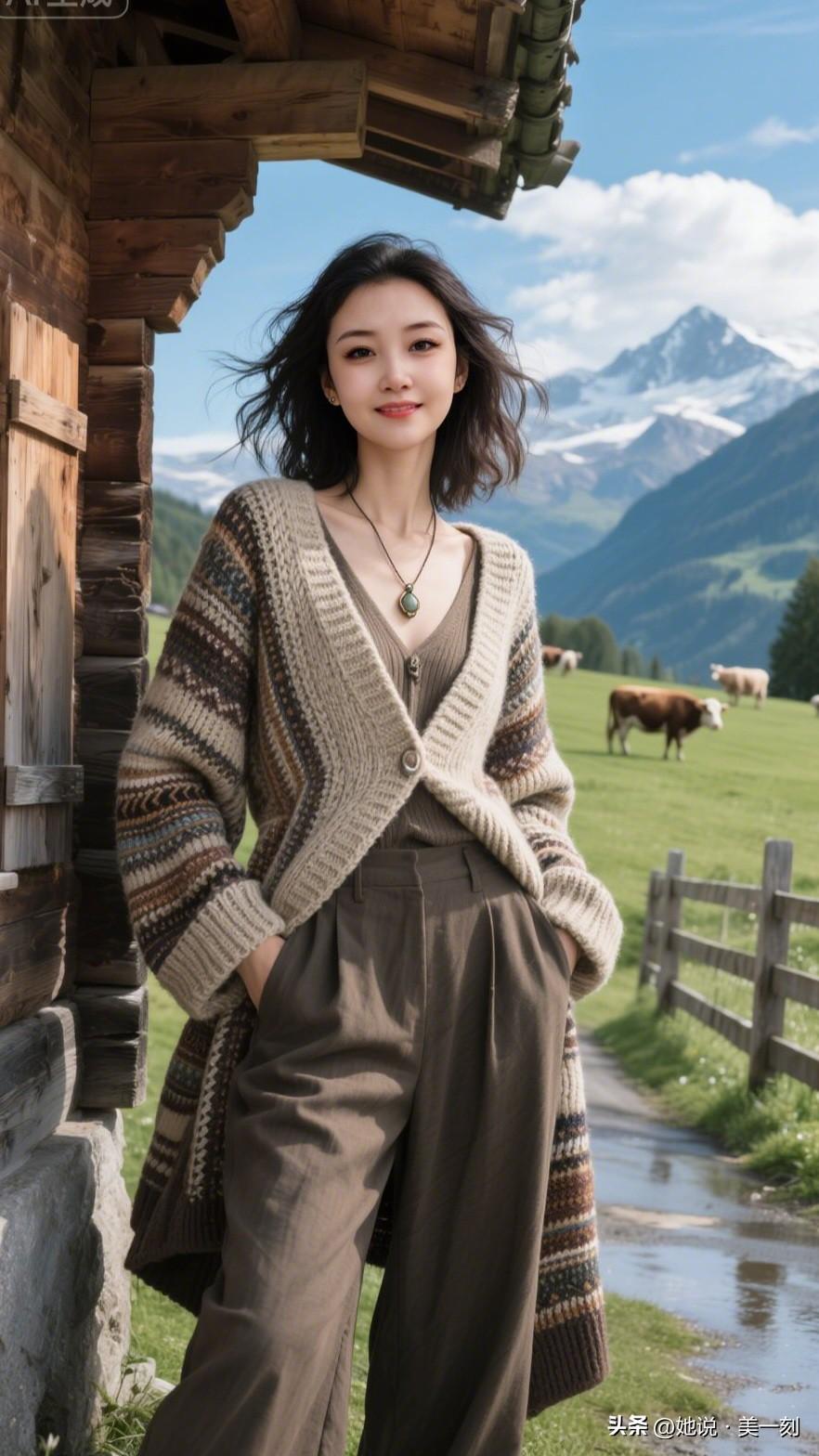 在雪山脚下，享受悠闲的田园时光🌿🐄分享生活随手拍