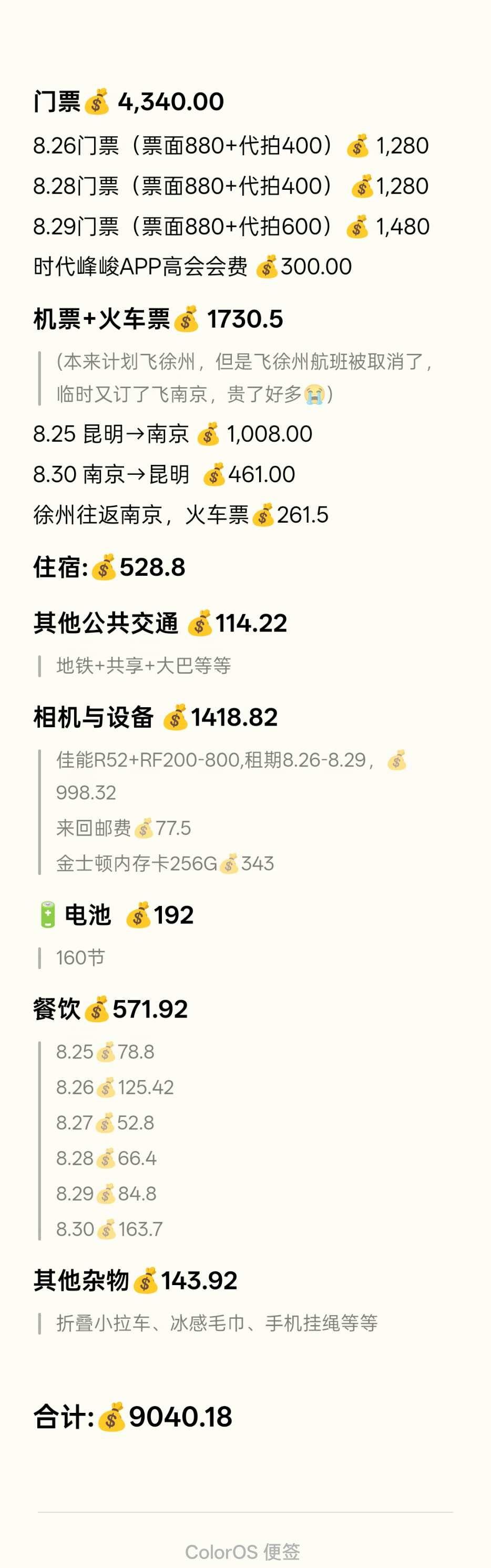 TOP二周年演唱会花销
有史以来，最贵，最累的一次。感觉26号那天好像是中暑了，