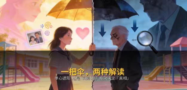 女教师给父亲撑伞，怎么就变成了“职场谄媚”？
**一场普通的升旗仪式，一把遮阳伞