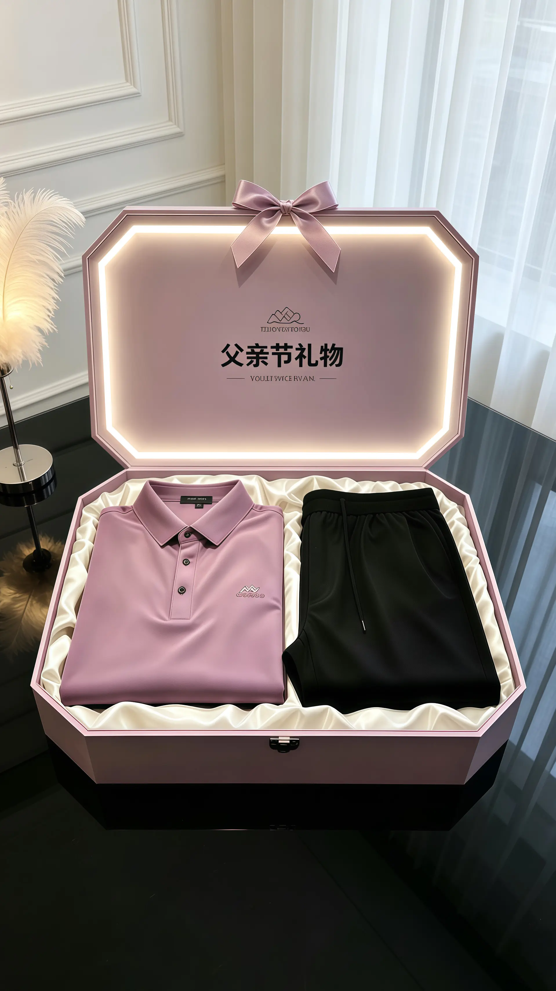 父亲节父亲节礼物桑蚕丝套装 冰丝套装 冰丝套装男