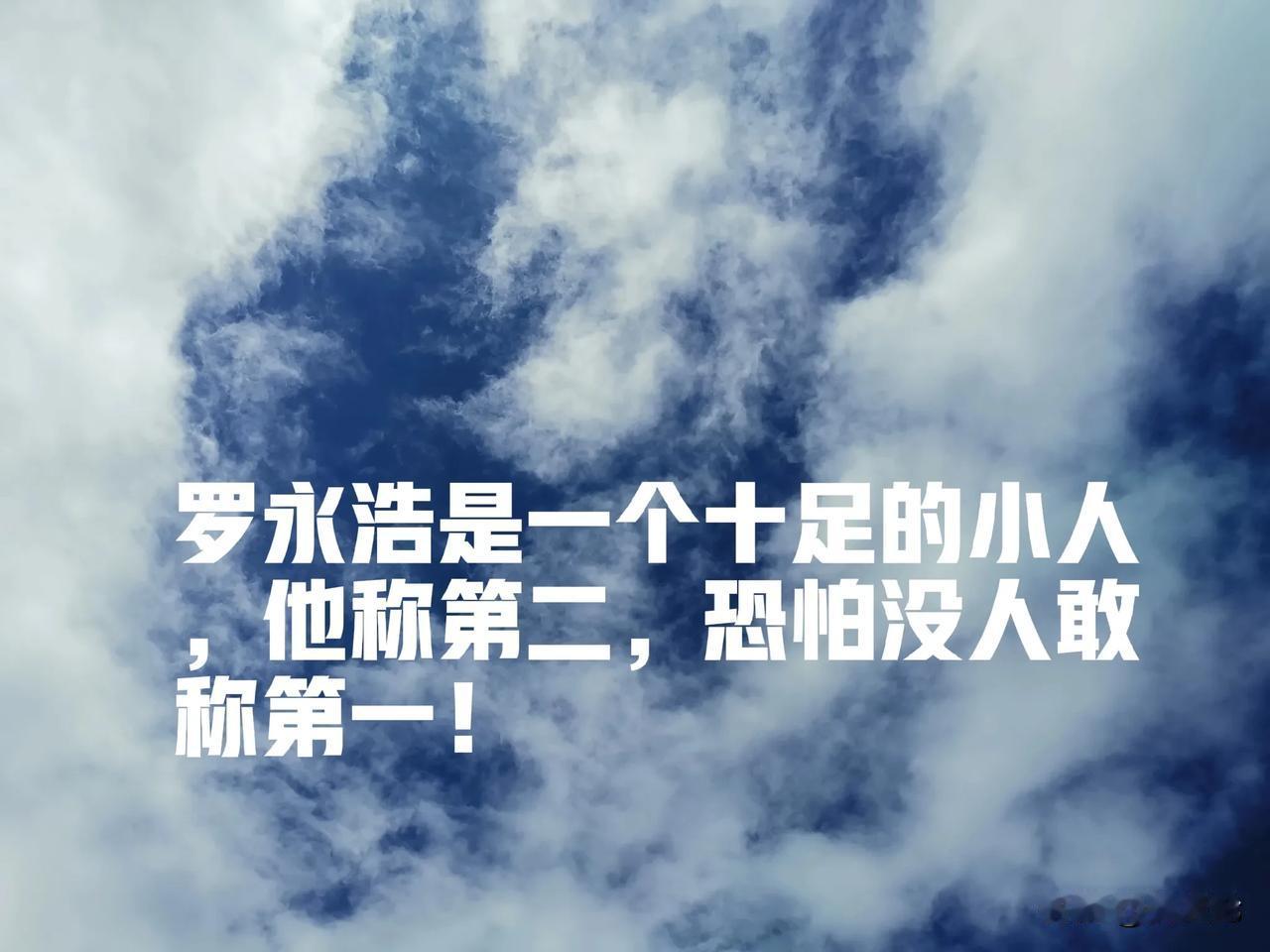 罗永浩是一个十足的小人，他称第二，恐怕没人敢称第一！

罗永浩，这个名字似乎总是