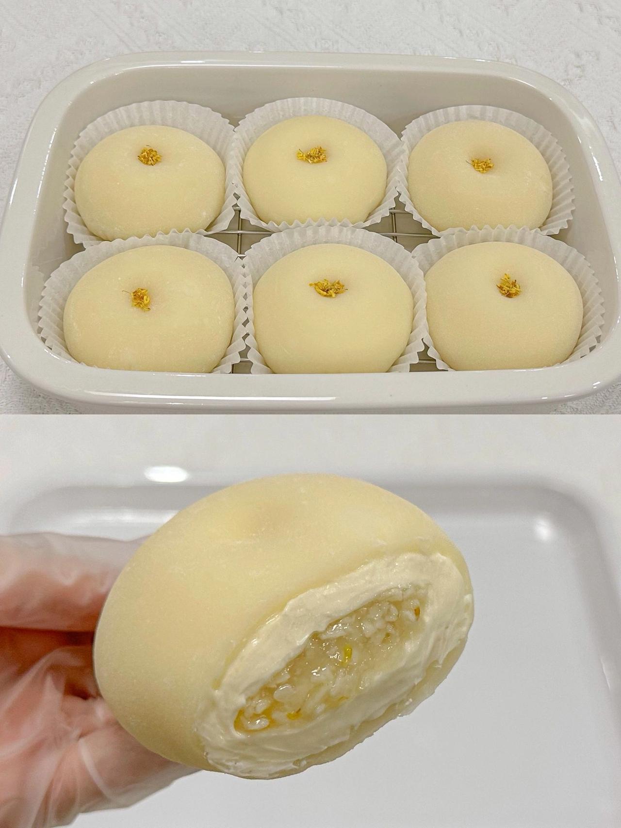 没人能拒绝如此糯叽叽的桂花酒酿冰软酪吧！！
Q弹的外皮搭配香甜的桂花酒酿和酸奶奶